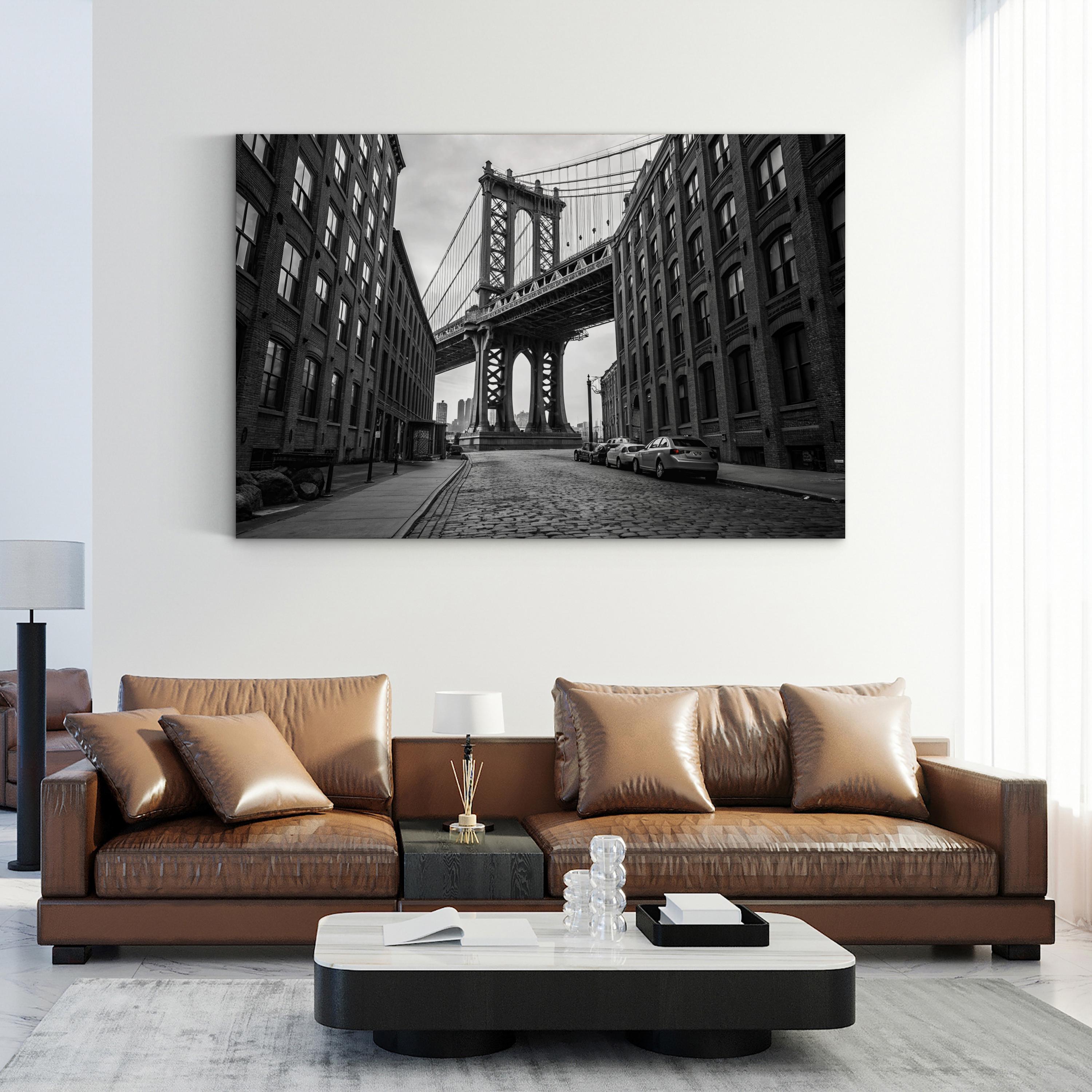 Black and White Brooklyn Bridge New York City Iconic Landmark Wall Art