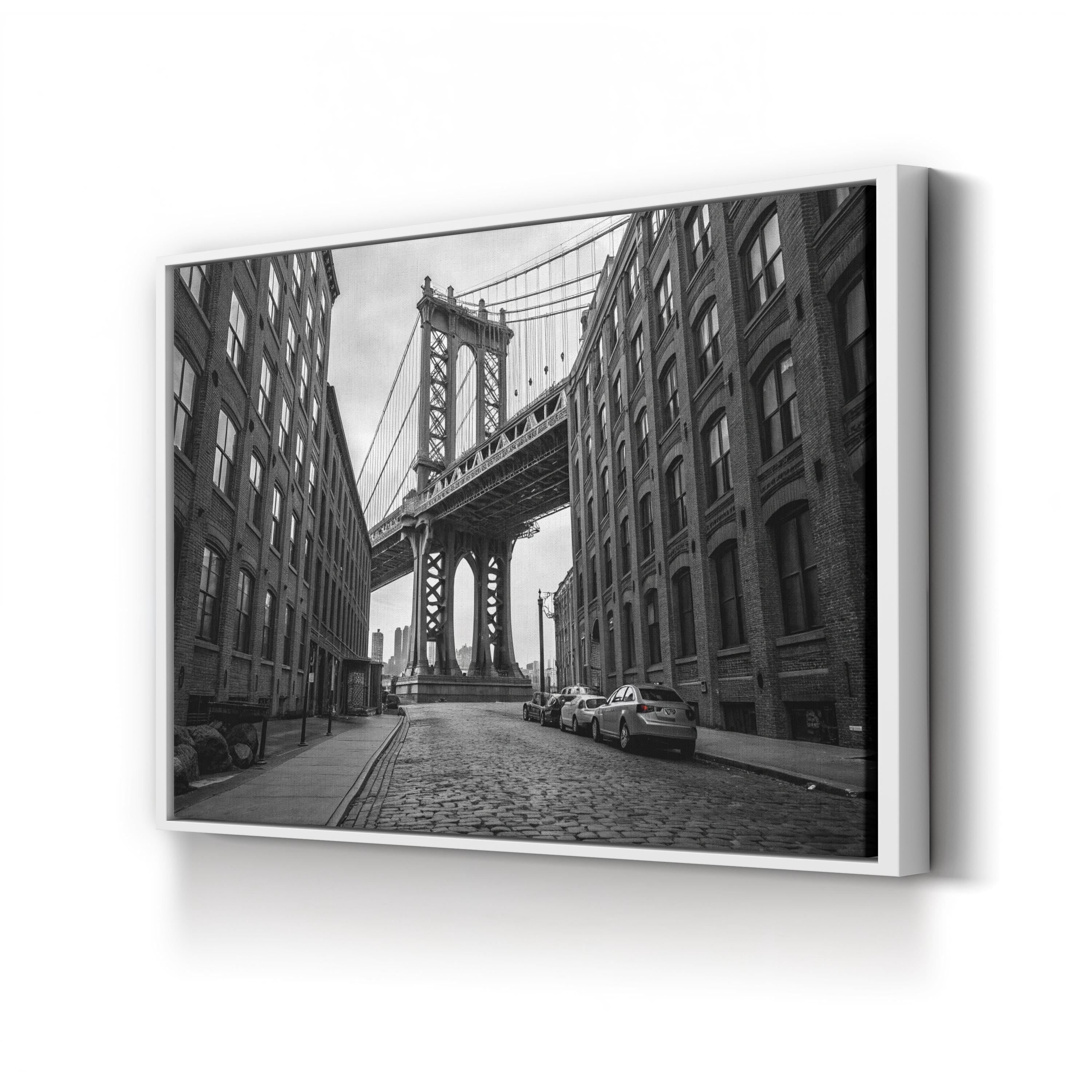 Black and White Brooklyn Bridge New York City Iconic Landmark Wall Art