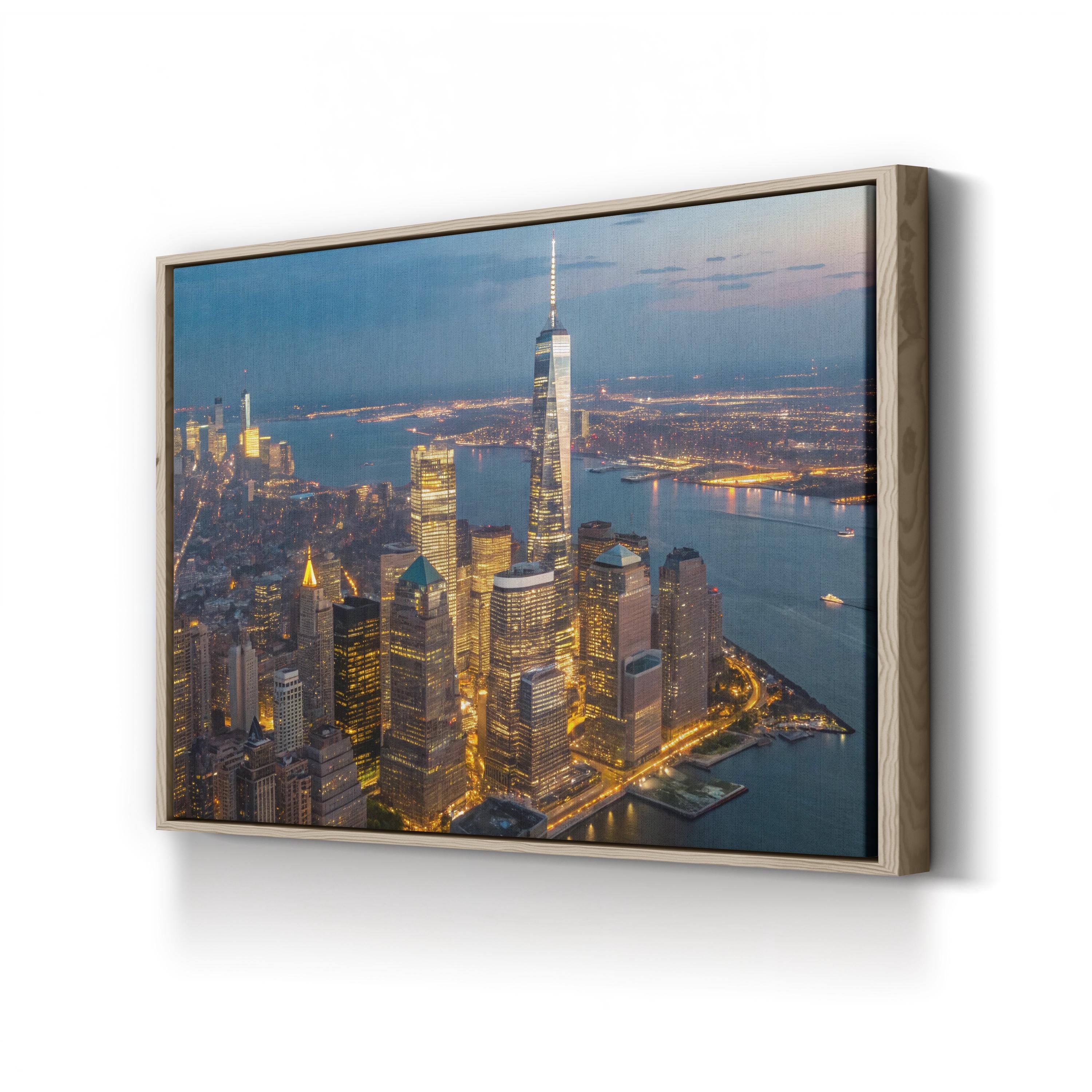 NYC Skyline Canvas Print | Manhattan Night Skyline, New York City Wall Art