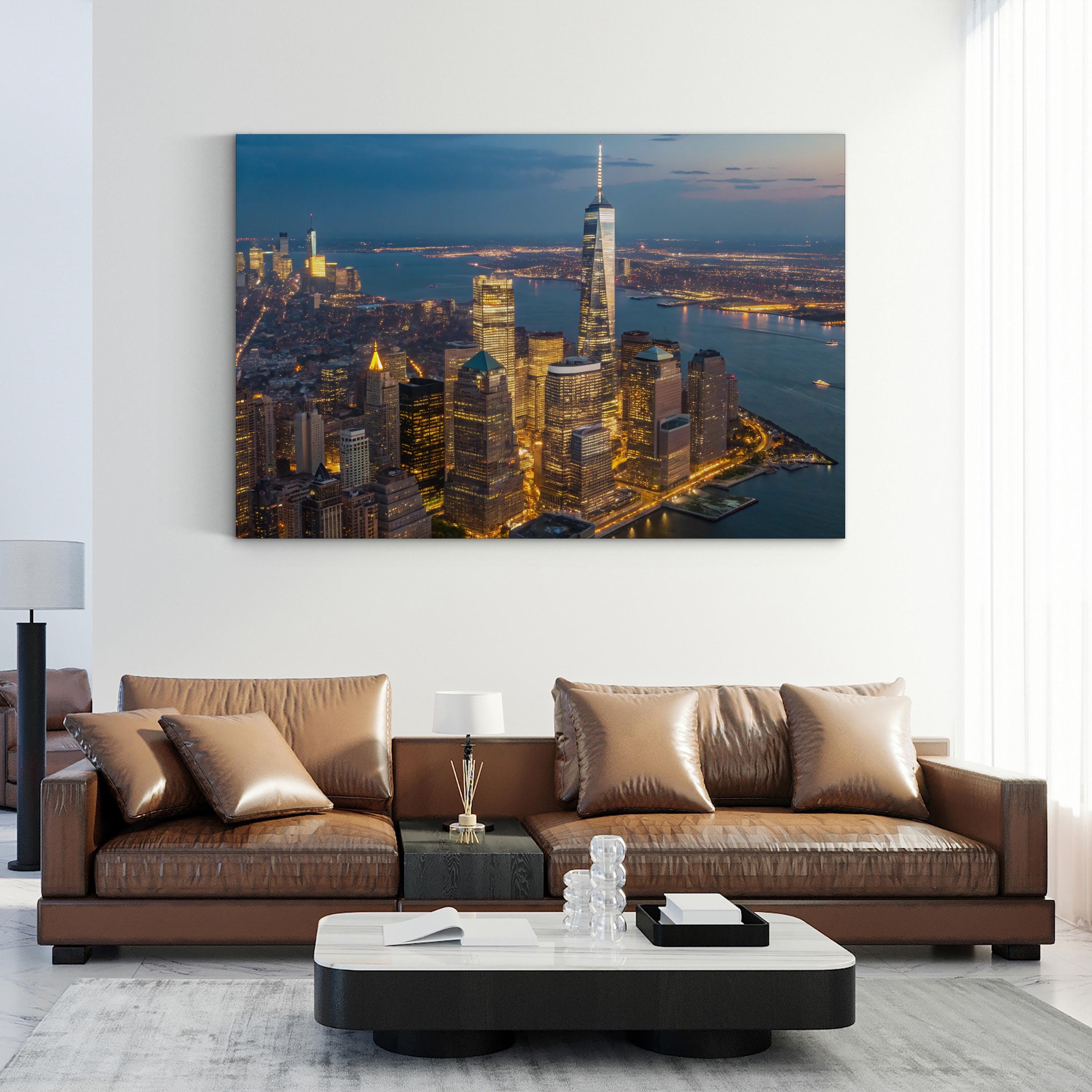NYC Skyline Canvas Print | Manhattan Night Skyline, New York City Wall Art