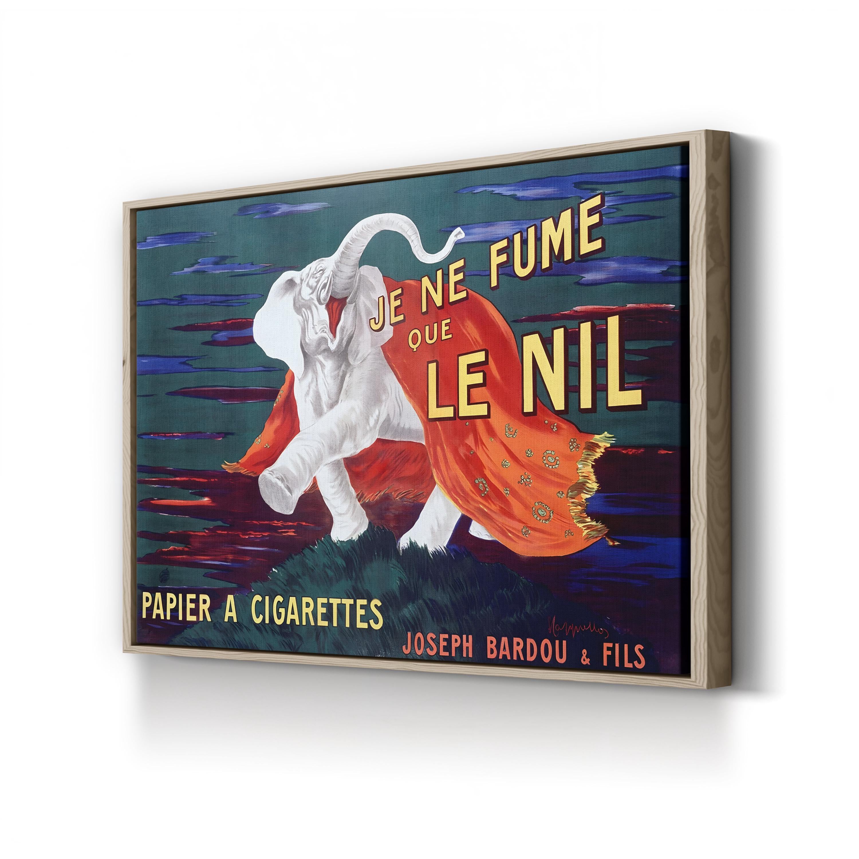 Vintage Circus Elephant “Je Ne Fume Le Nil” Advertising Poster Canvas Print