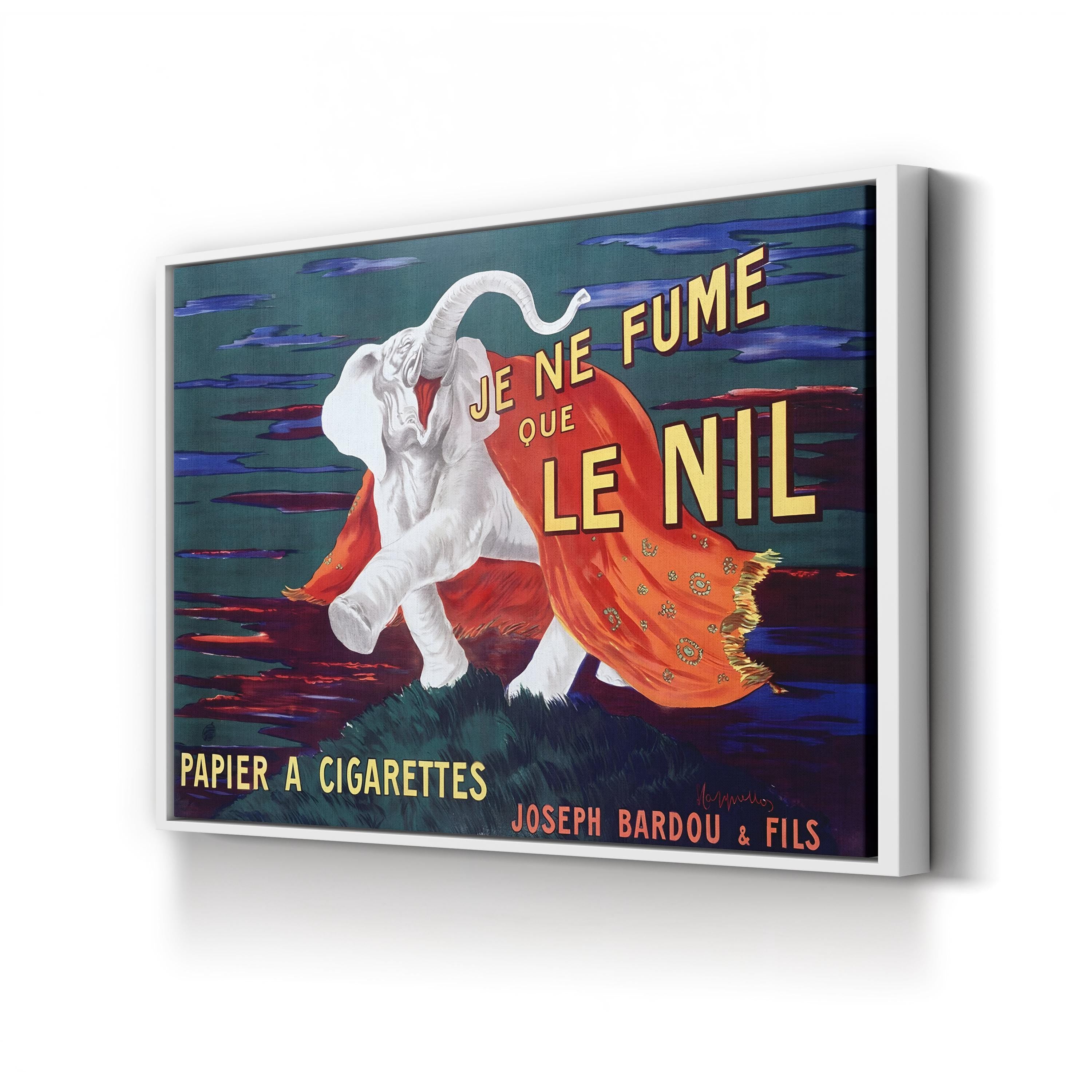 Vintage Circus Elephant “Je Ne Fume Le Nil” Advertising Poster Canvas Print