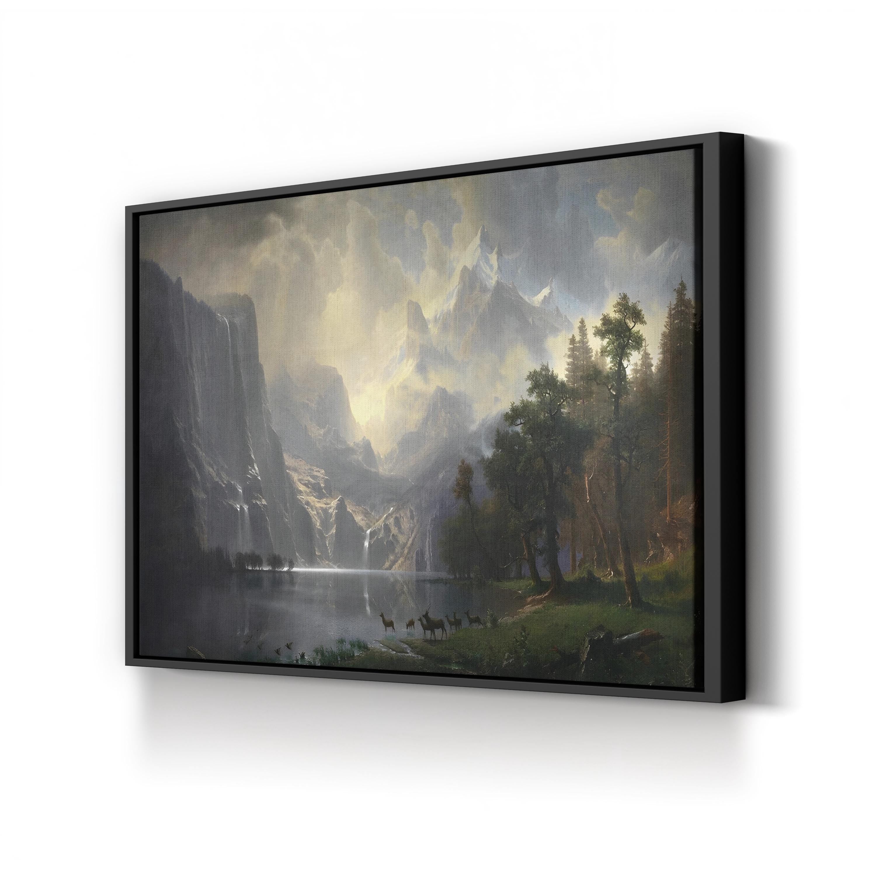 Among the Sierra Nevada, California Canvas Art – Albert Bierstadt Mountain Landscape