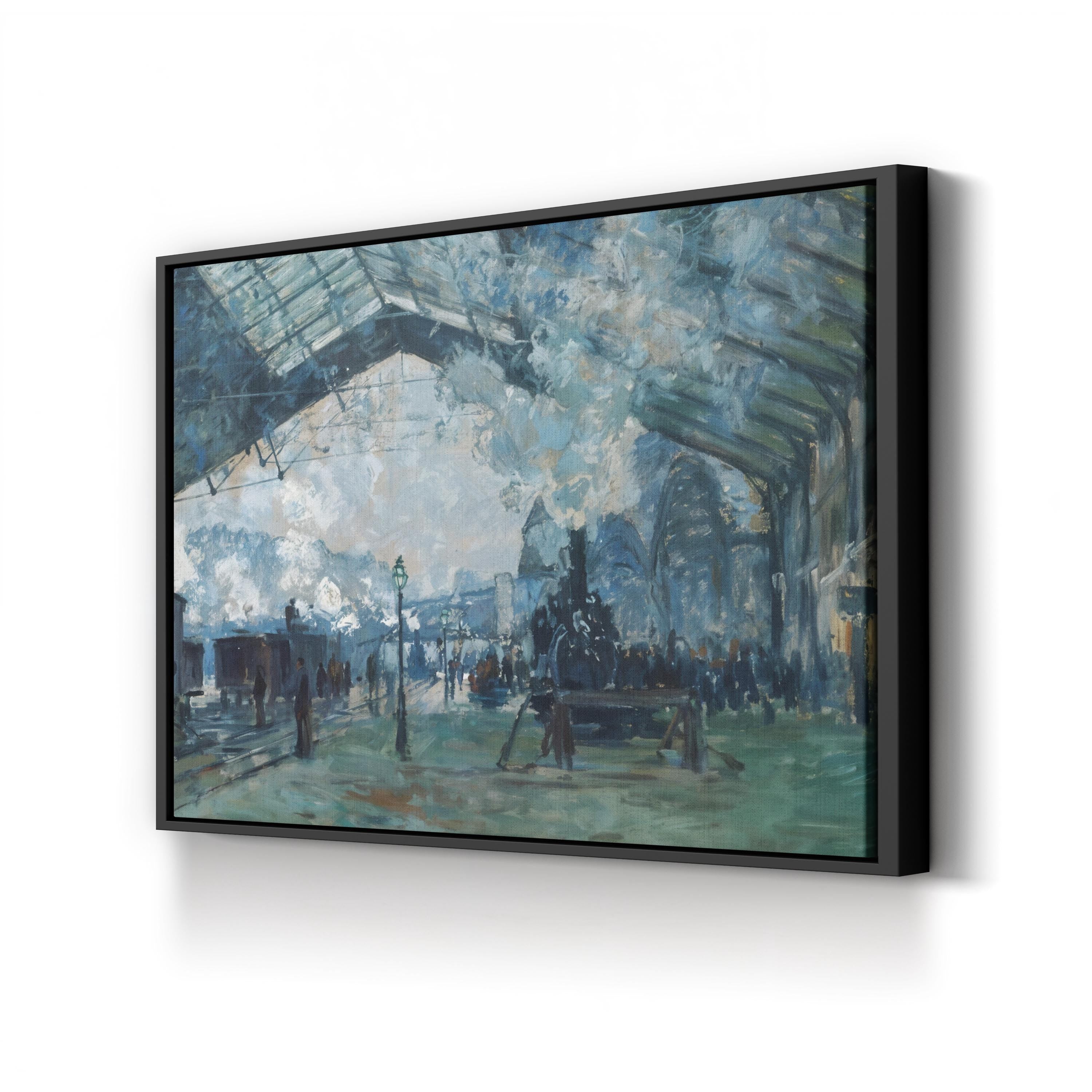 Arrival of the Normandy Train, Gare Saint-Lazare Canvas Print – Claude Monet 1877 Impressionist Wall Art