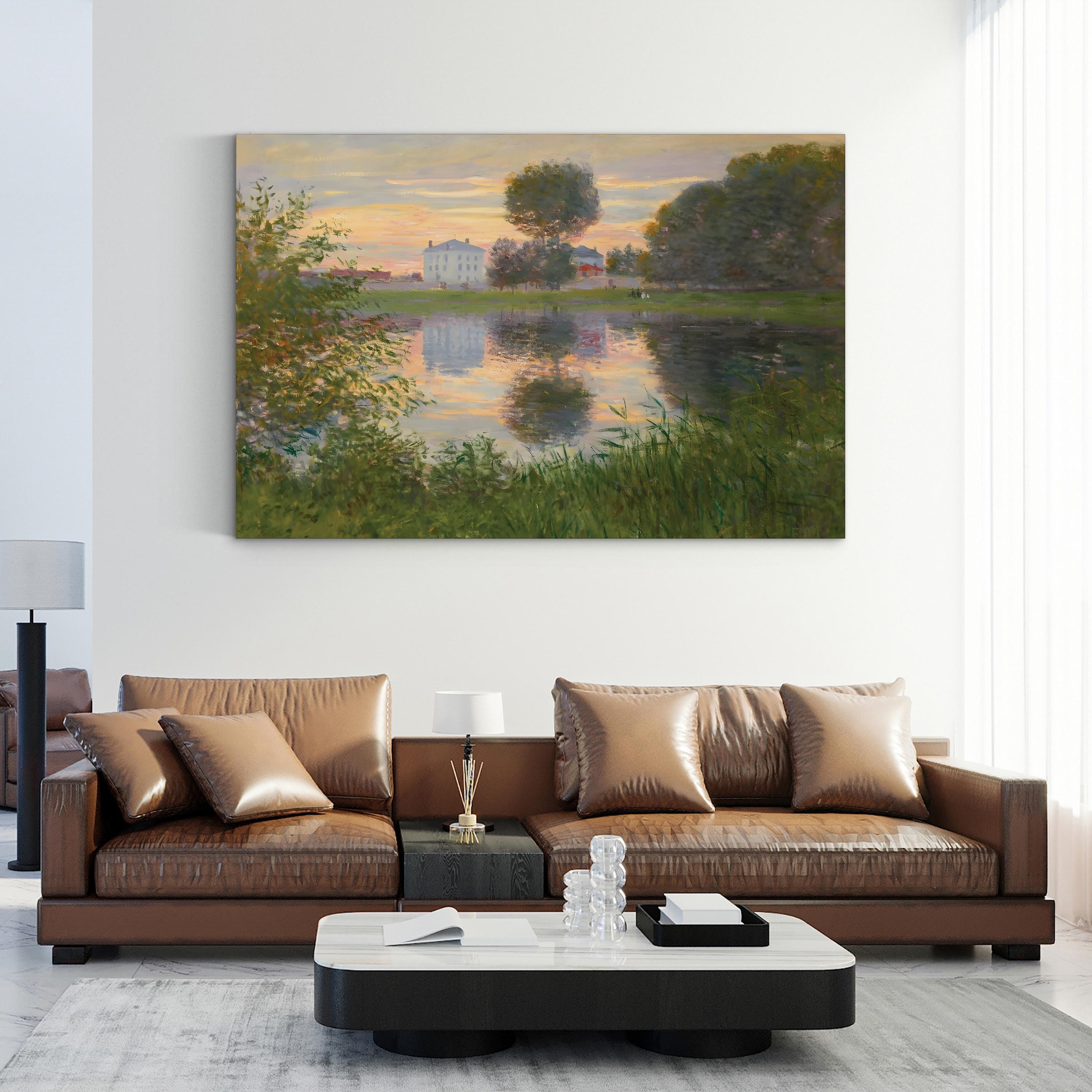 Ball Shaped Tree, Argenteuil 1876 – Claude Monet Wall Art | Impressionist River Canvas Print