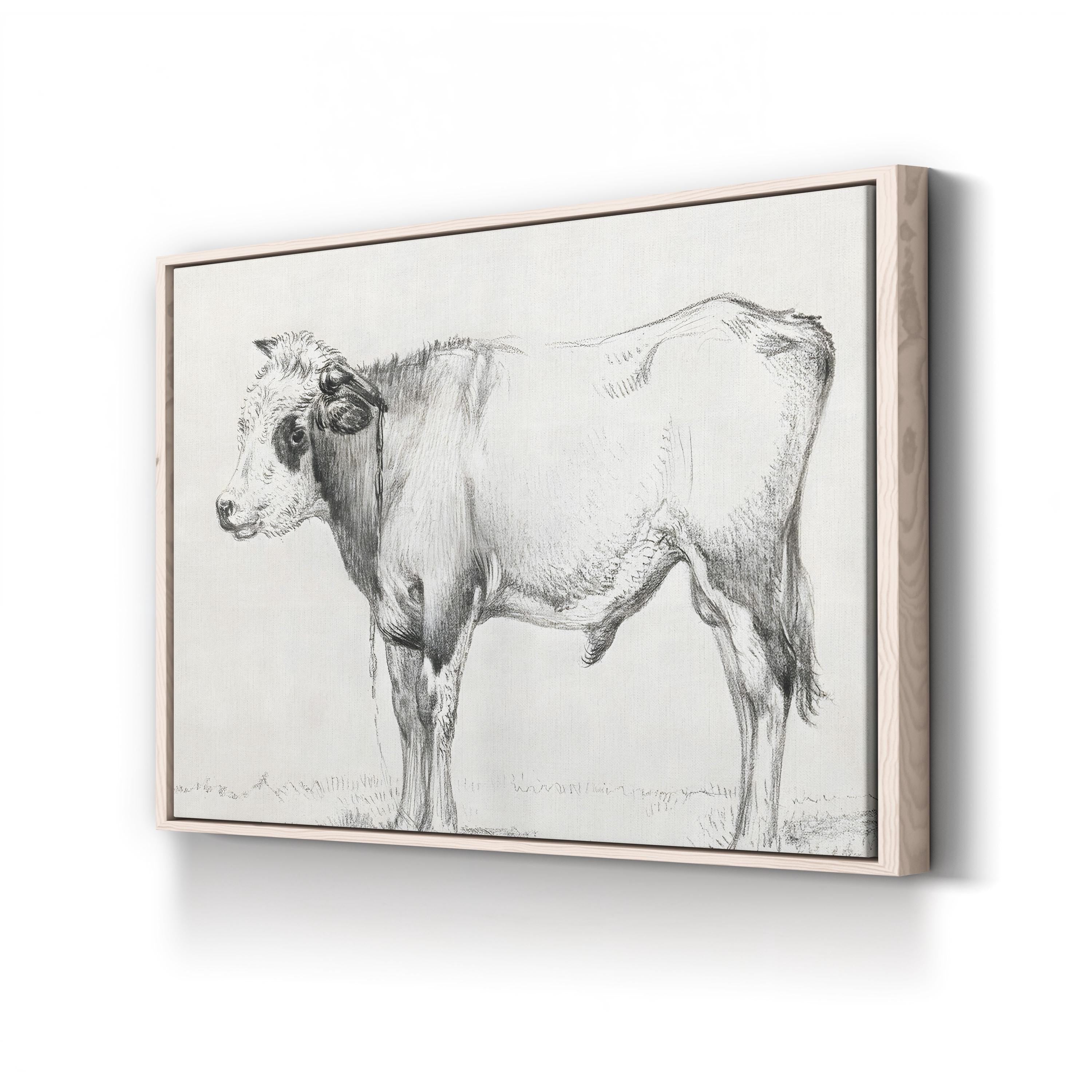 Bernard’s Bull Renderings Black and White Rustic III Wall Art by Jean Bernard