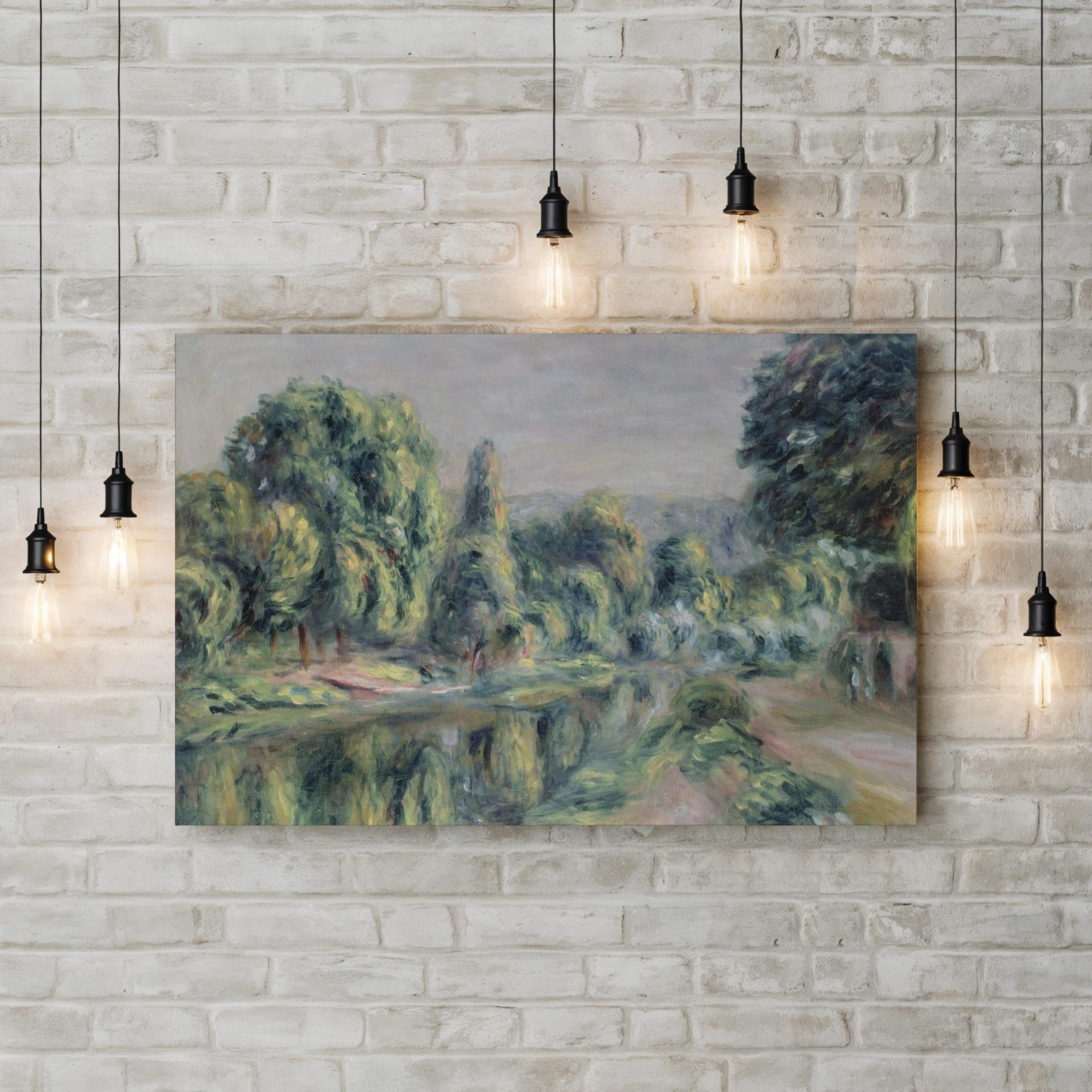 Bras Vif at Croissy Wall Art by Pierre-Auguste Renoir – Impressionist French River Landscape Canvas Print