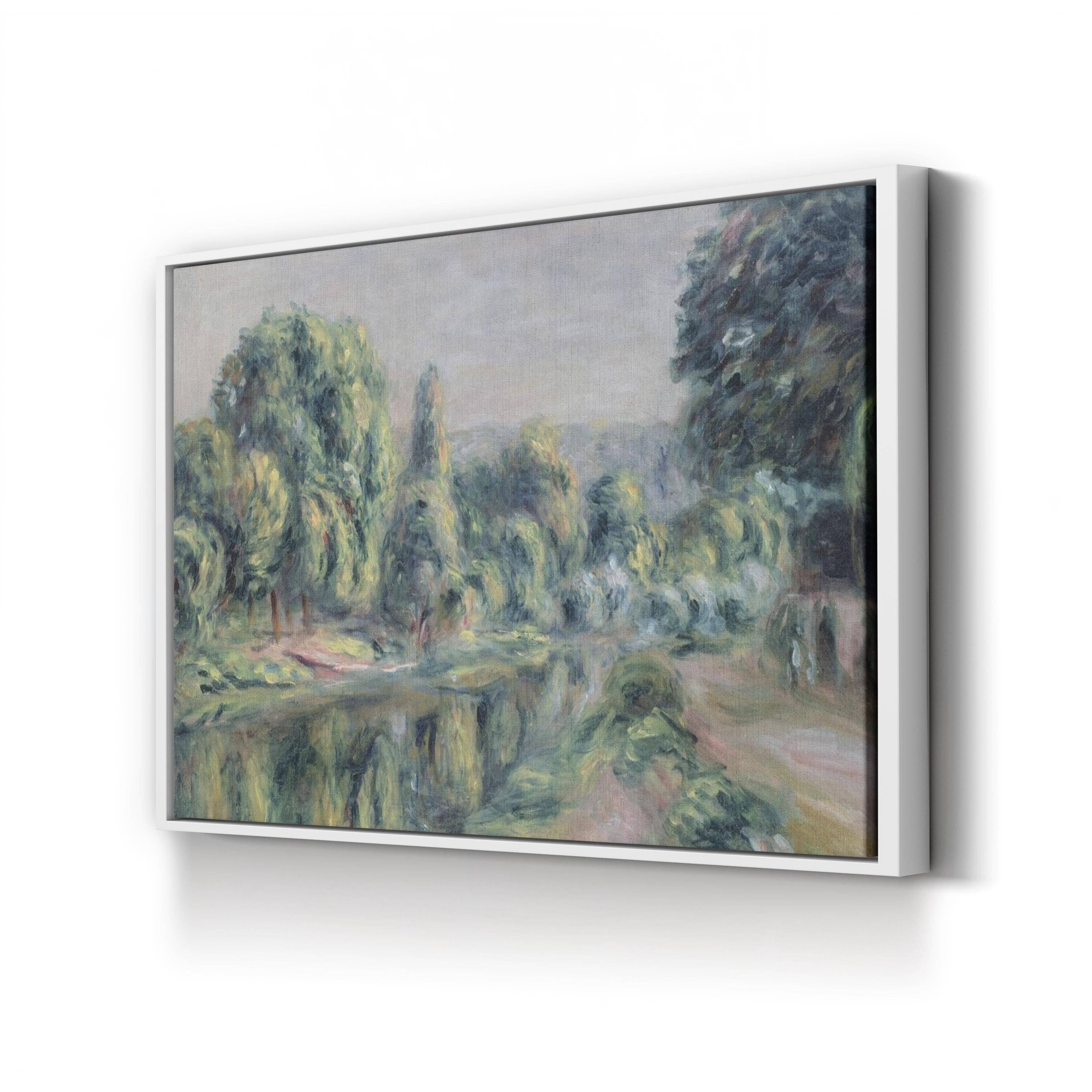 The Branch at Croissy, 1911 by Pierre-Auguste Renoir canvas print in White frame