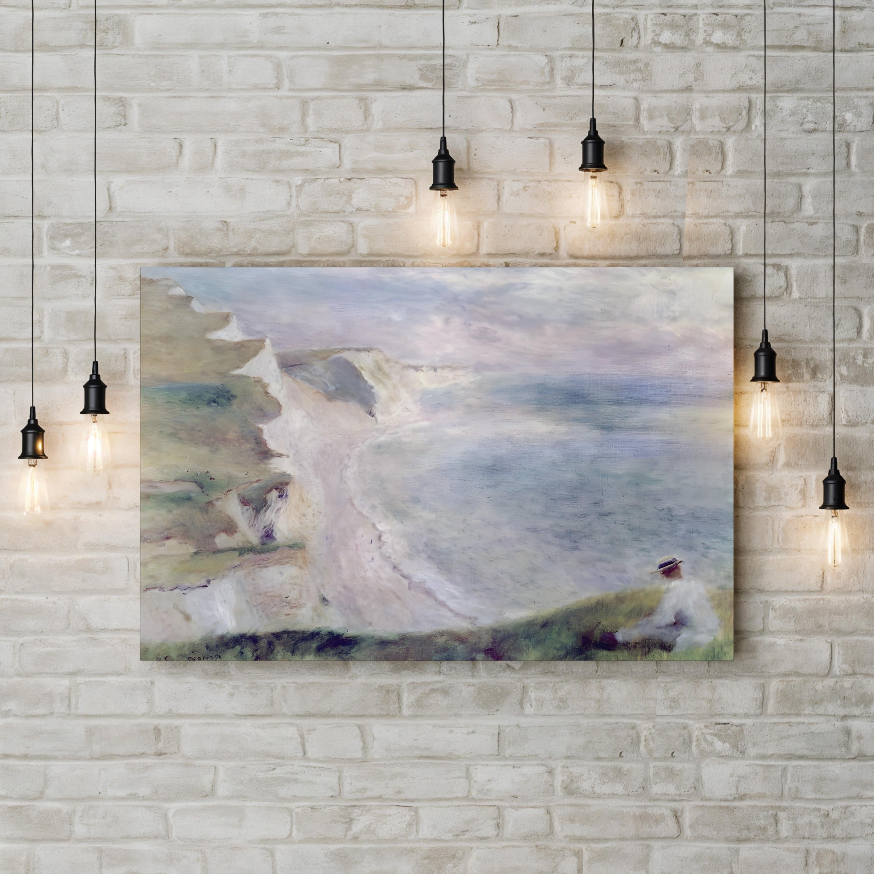 Cliffs at Pourville 1879 – Impressionist Wall Art | Coastal Seascape Canvas Print
