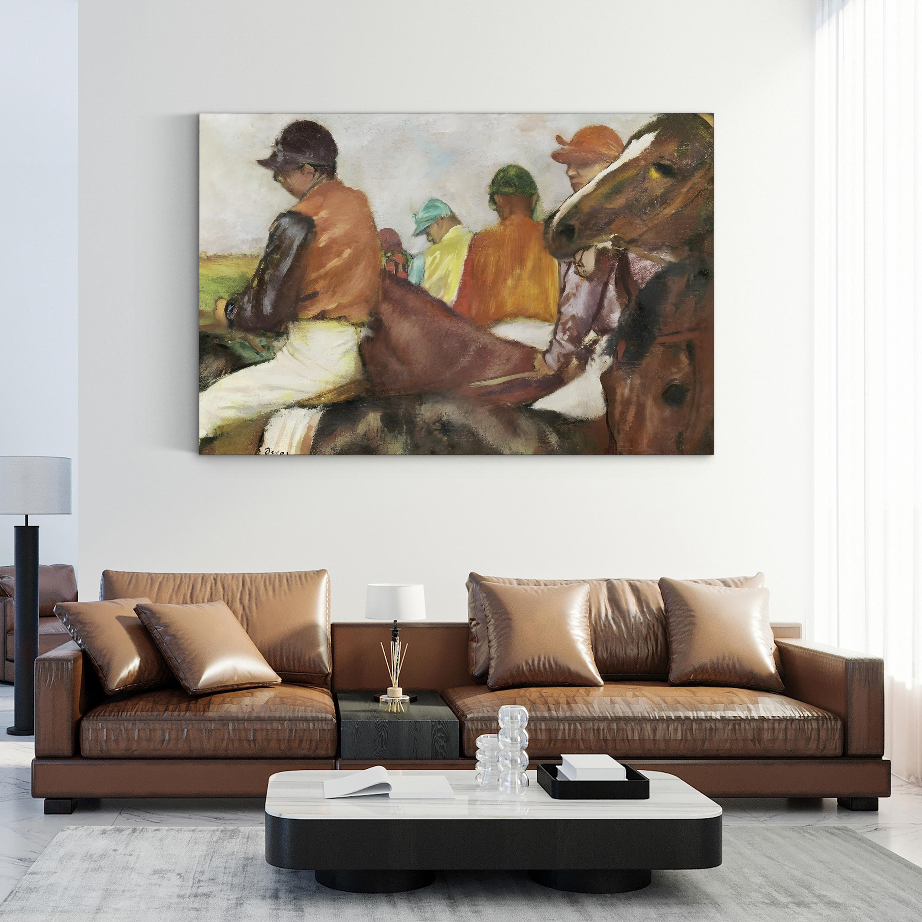 The Races III Wall Art – Impressionist Horse Racing Canvas by Edgar Degas