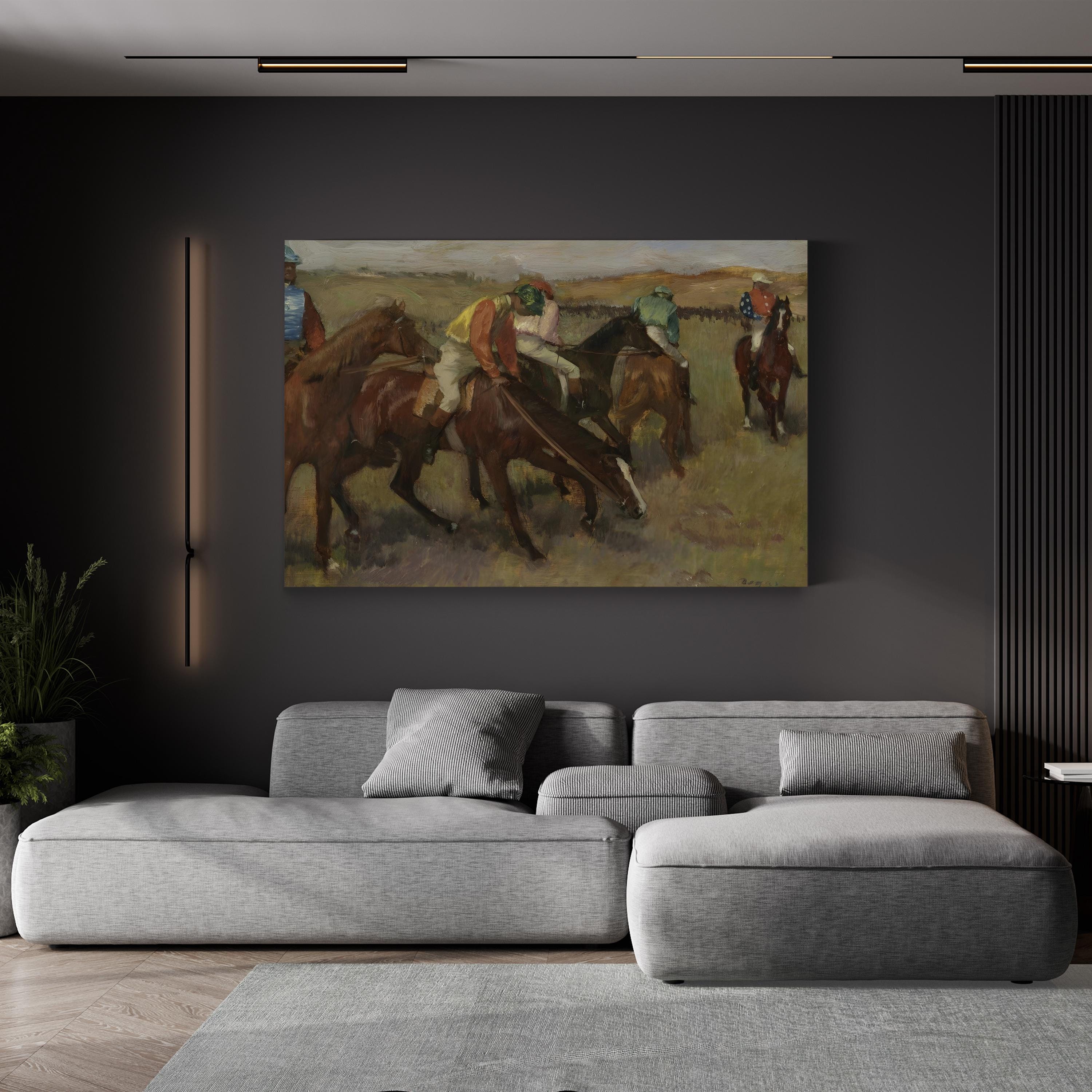 The Races VI Wall Art – Impressionist Horse Racing Scene by Edgar Degas