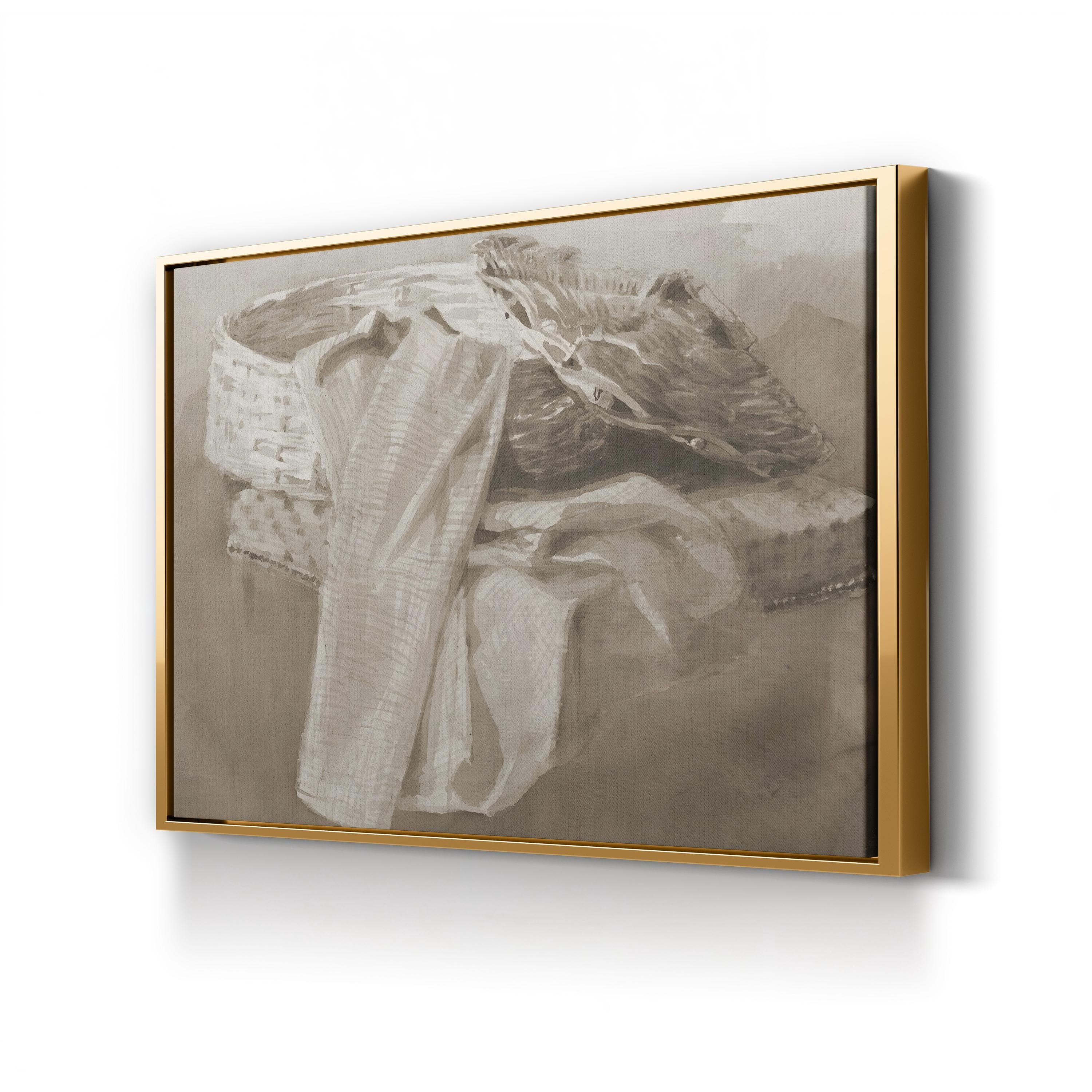 Basket Still Life I by Peter de Wint canvas print in Gold Framed Canvas