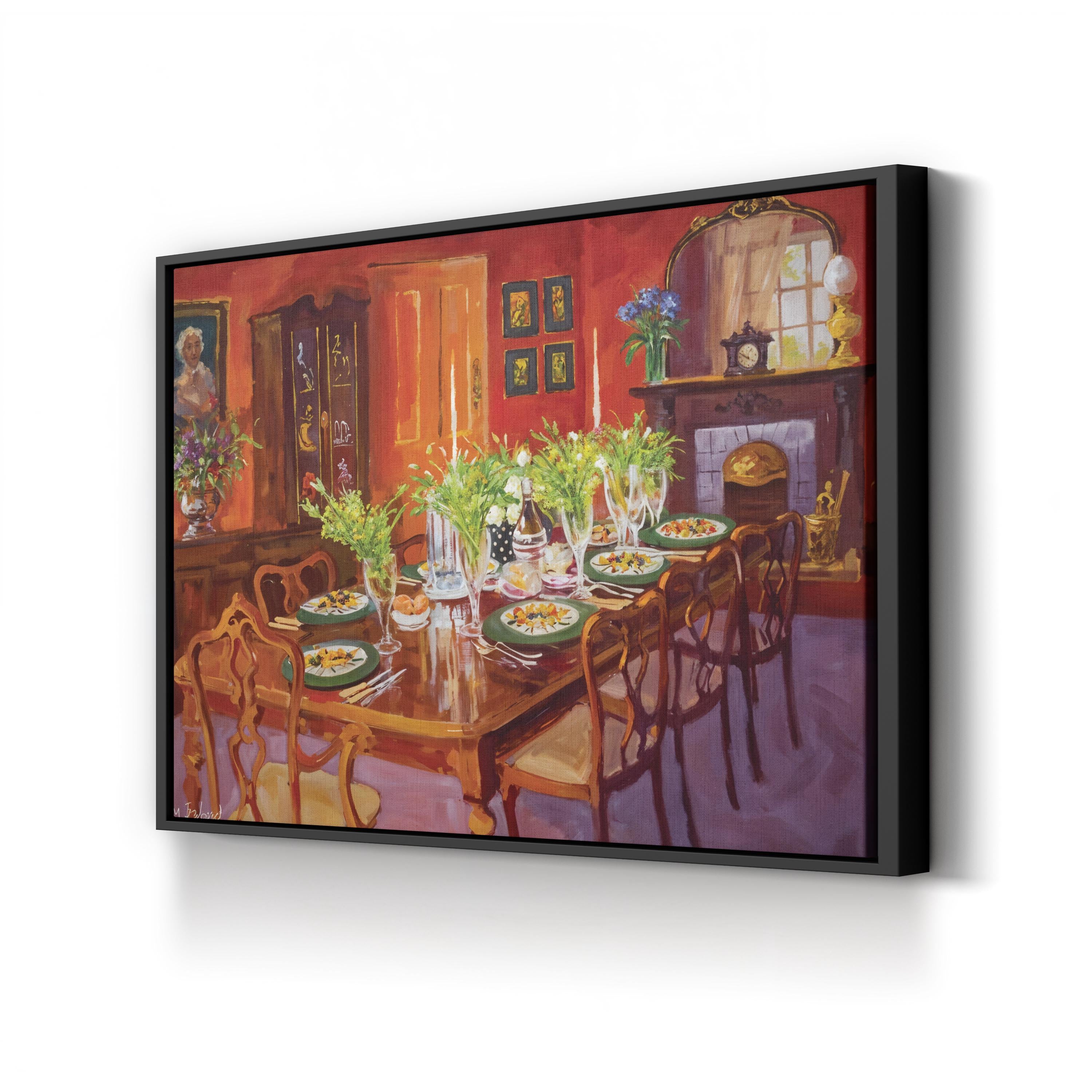 Elegant Dining Room Wall Art – Classic Interior Scene | Timeless Home Decor Canvas Print