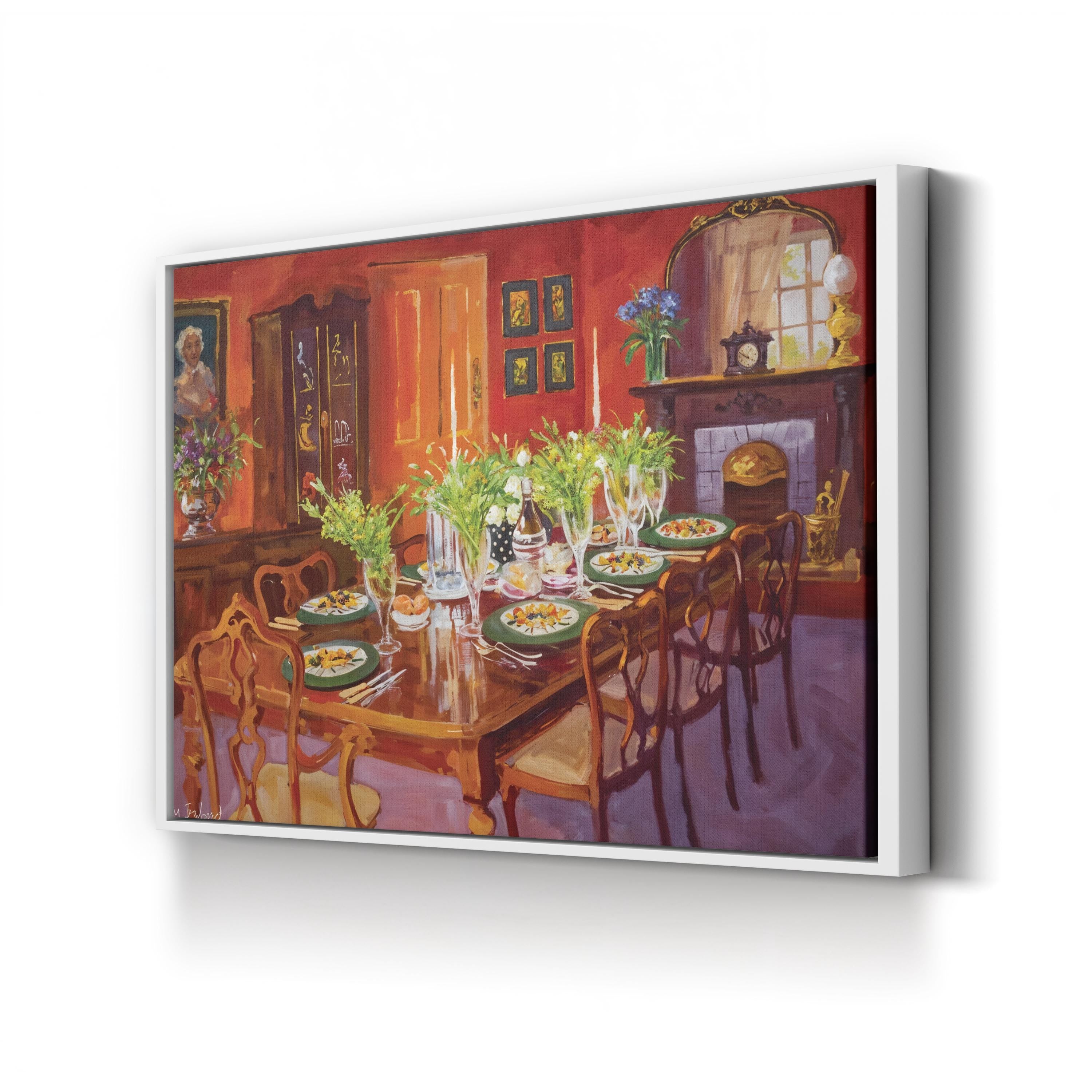 Elegant Dining Room Wall Art – Classic Interior Scene | Timeless Home Decor Canvas Print