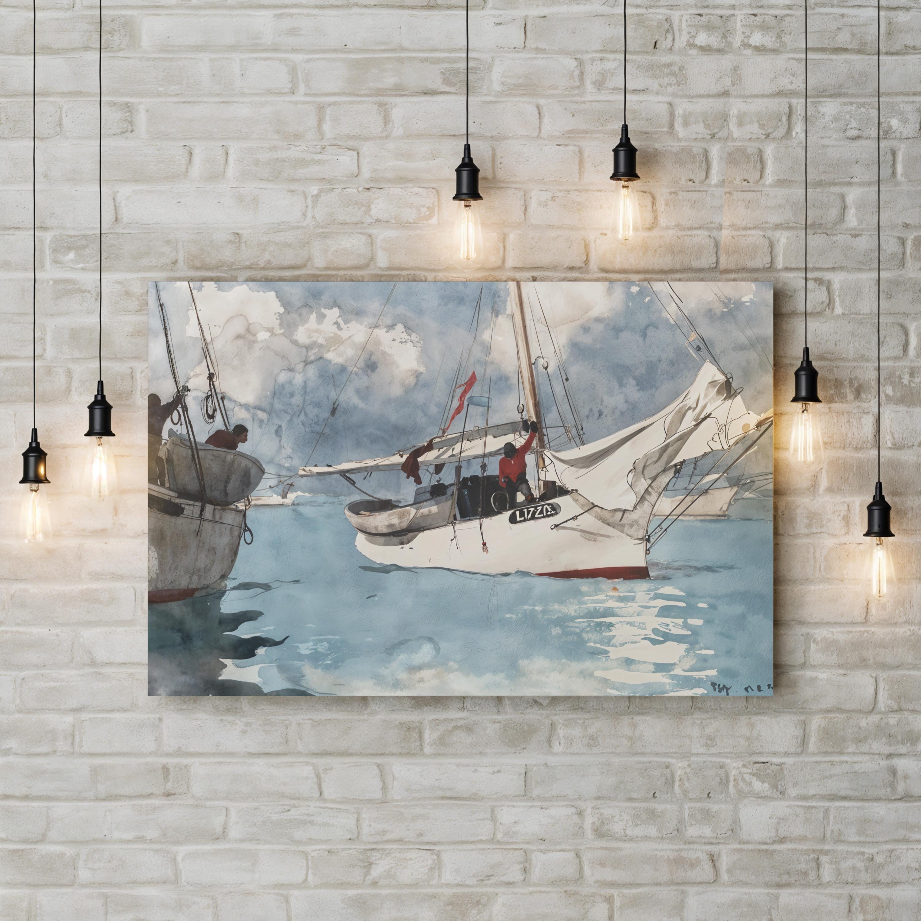 Fishing Boats, Key West, 1903 by Winslow Homer | Vintage American Nautical Wall Art