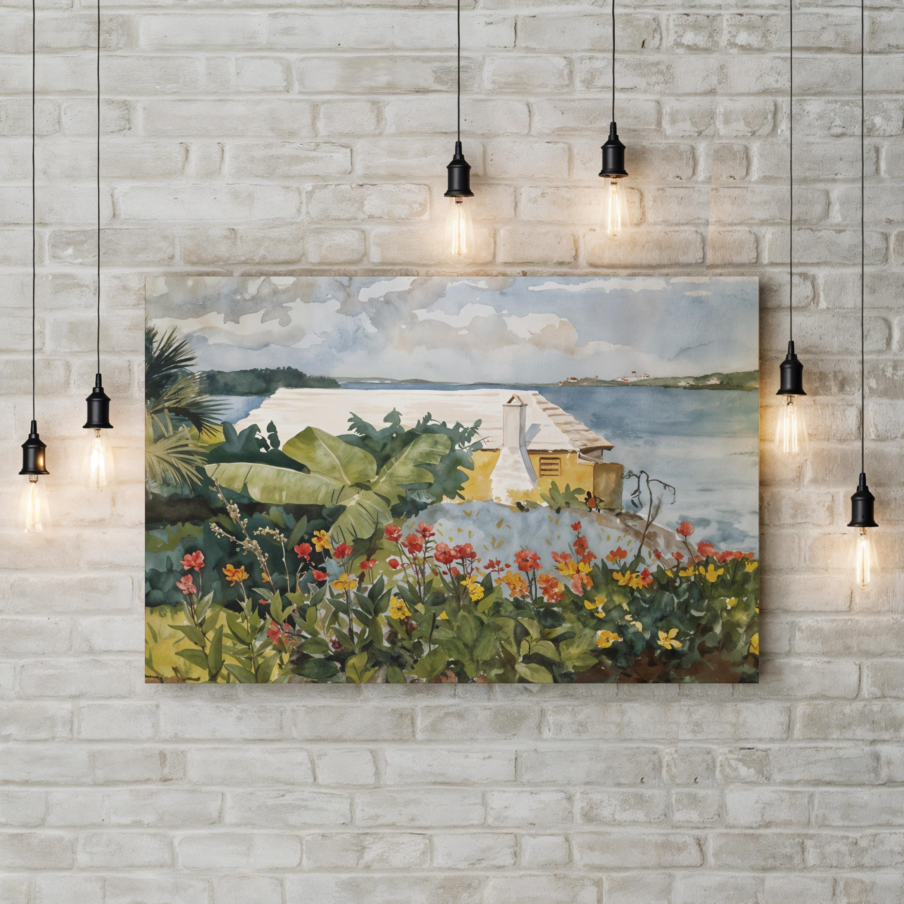 Flower Garden and Bungalow, Bermuda, 1899 Wall Art by Winslow Homer