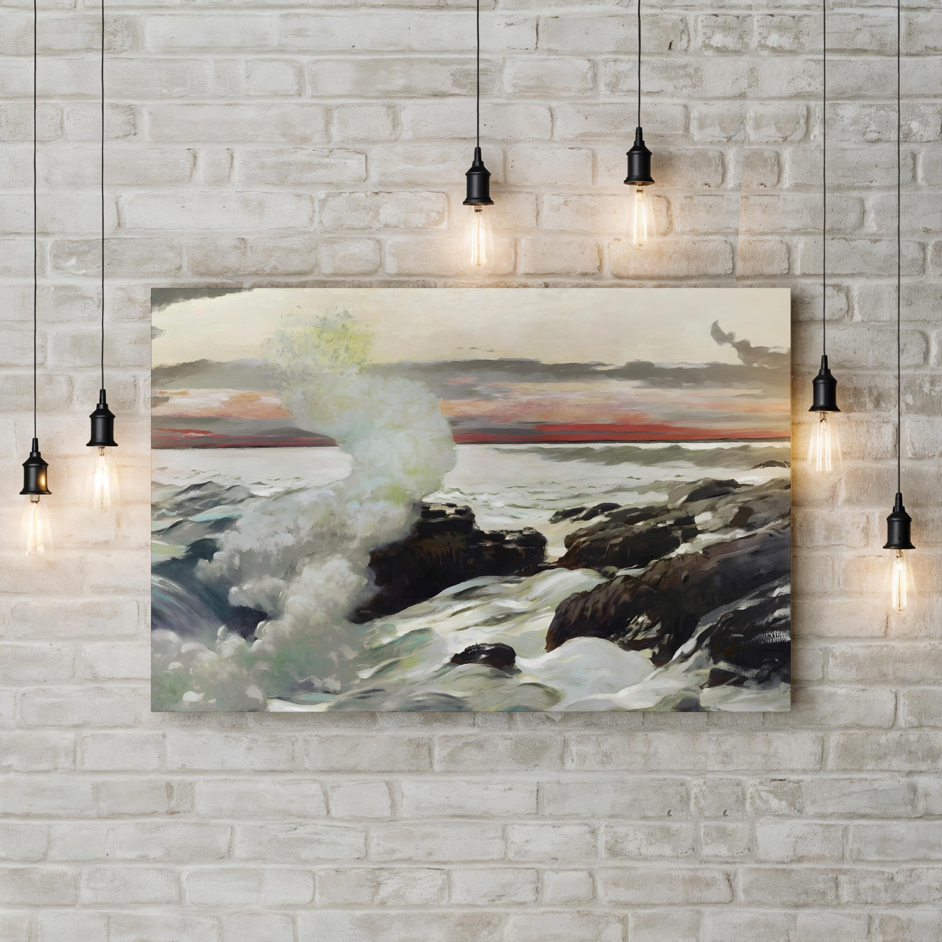 Homer’s Crashing Waves II Wall Art by Winslow Homer | Dramatic Ocean Seascape Canvas