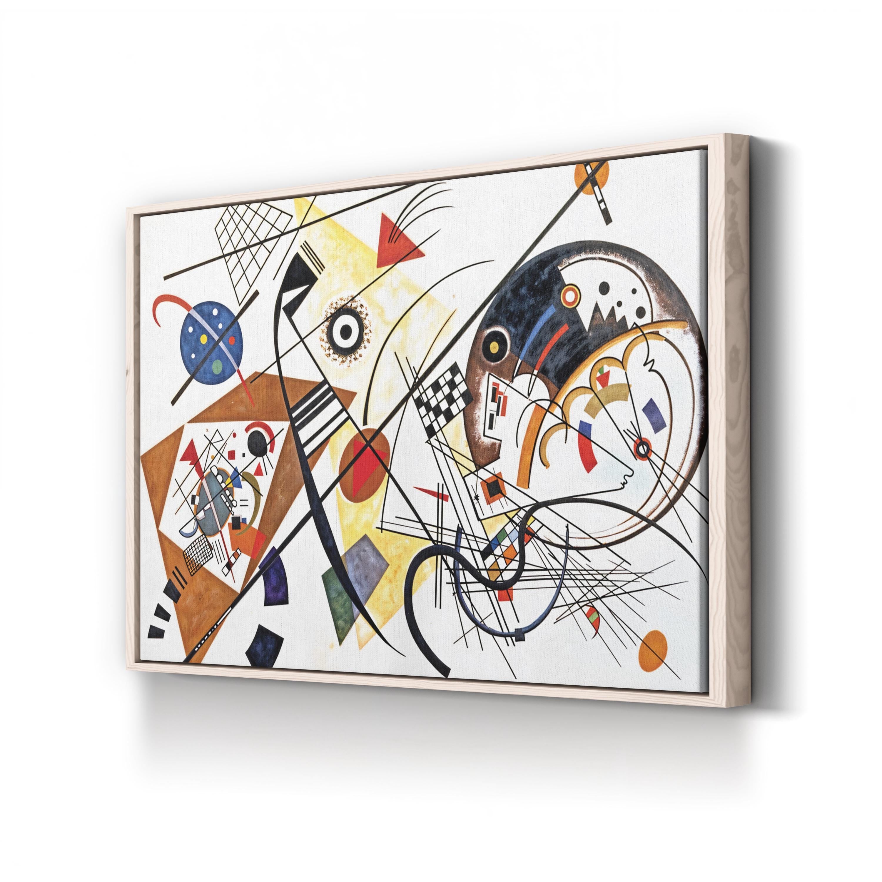 On White II by Wassily Kandinsky canvas print in Natural frame