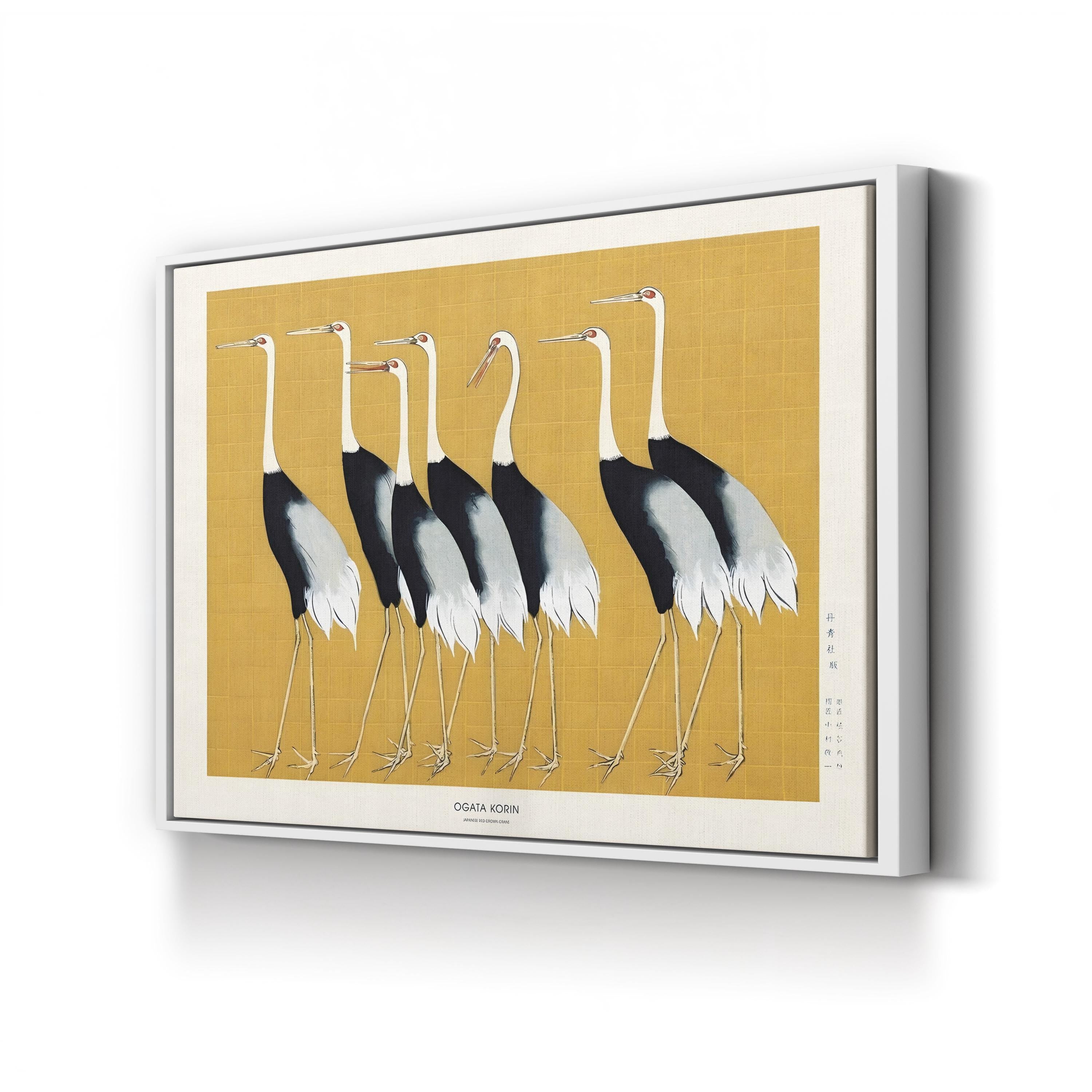 Japanese Red Crown Cranes by Ogata Kōrin – Edo Period Japanese Wildlife Screen Art Wall Decor