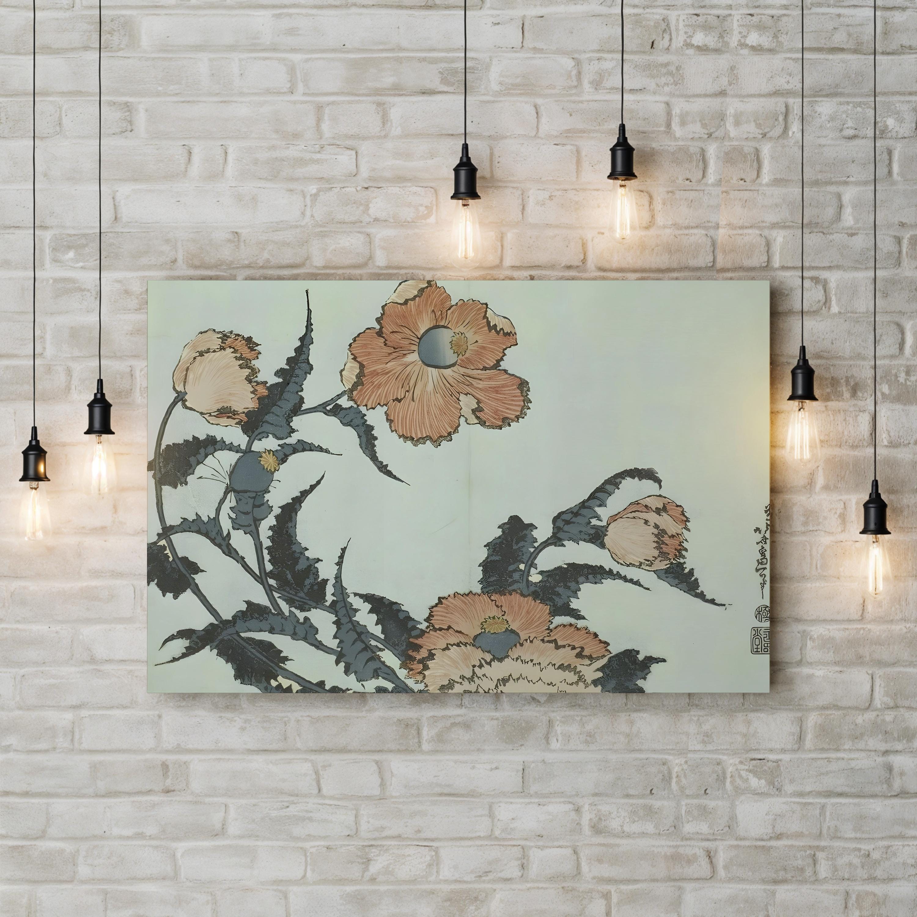 Katsushika Hokusai Floral I Wall Art | Japanese Ukiyo-e Botanical Woodblock Print