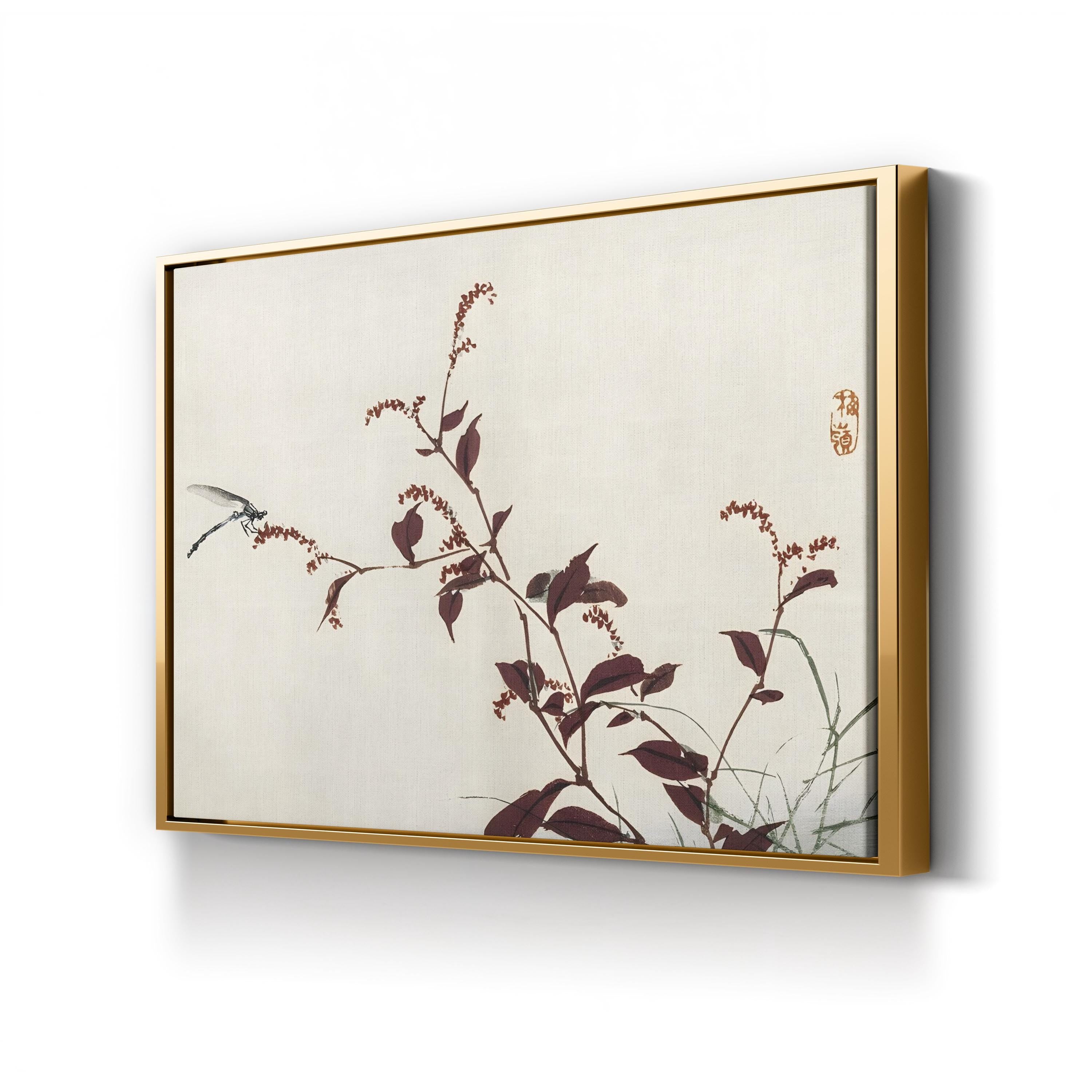 Kono Bairei Dragonflies II Wall Art | Japanese Nature Illustration Canvas Print