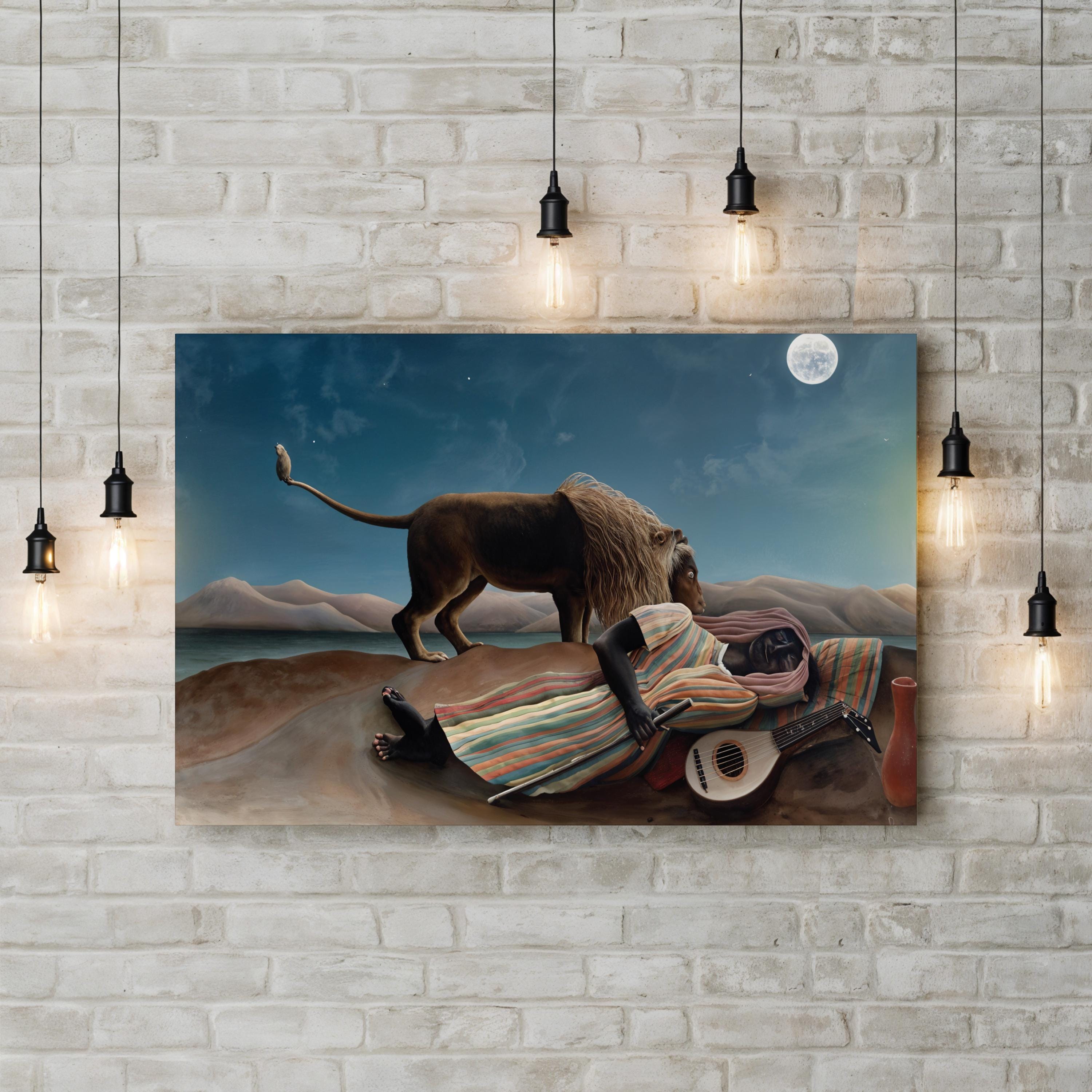 La Bohémienne Endormie (The Sleeping Gypsy) Canvas Art by Henri Rousseau