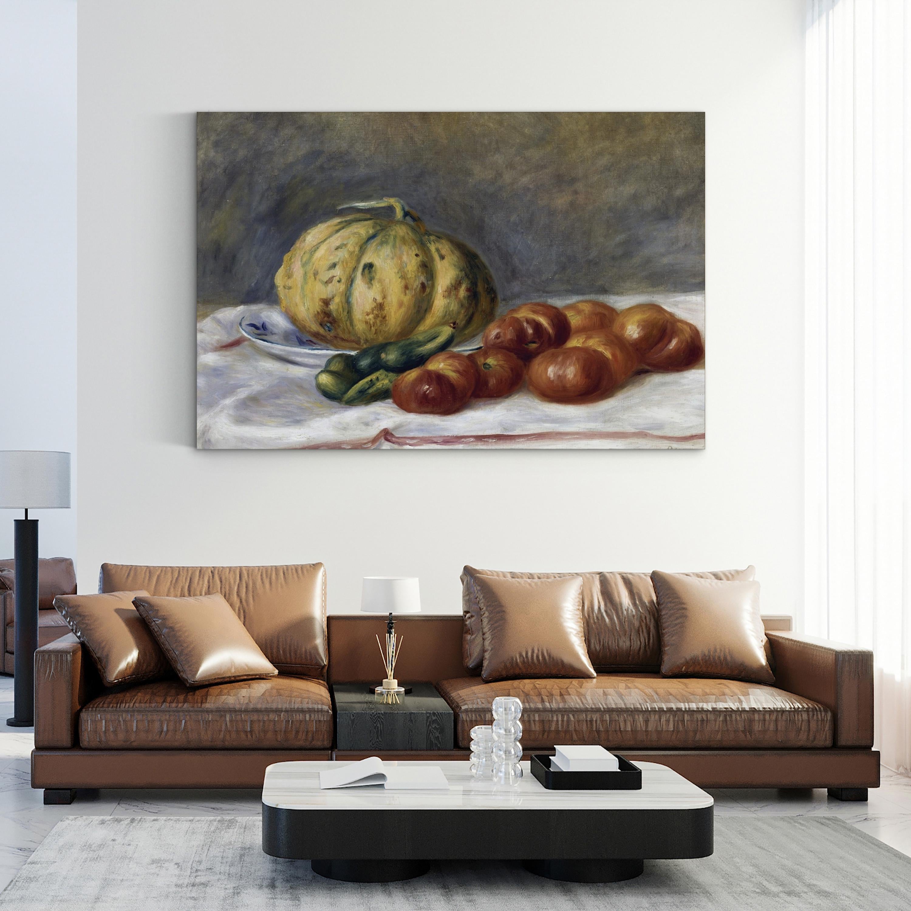 Melon and Tomatoes Still Life, 1903 – Period Illustration Wall Art | Vintage Kitchen Canvas Print