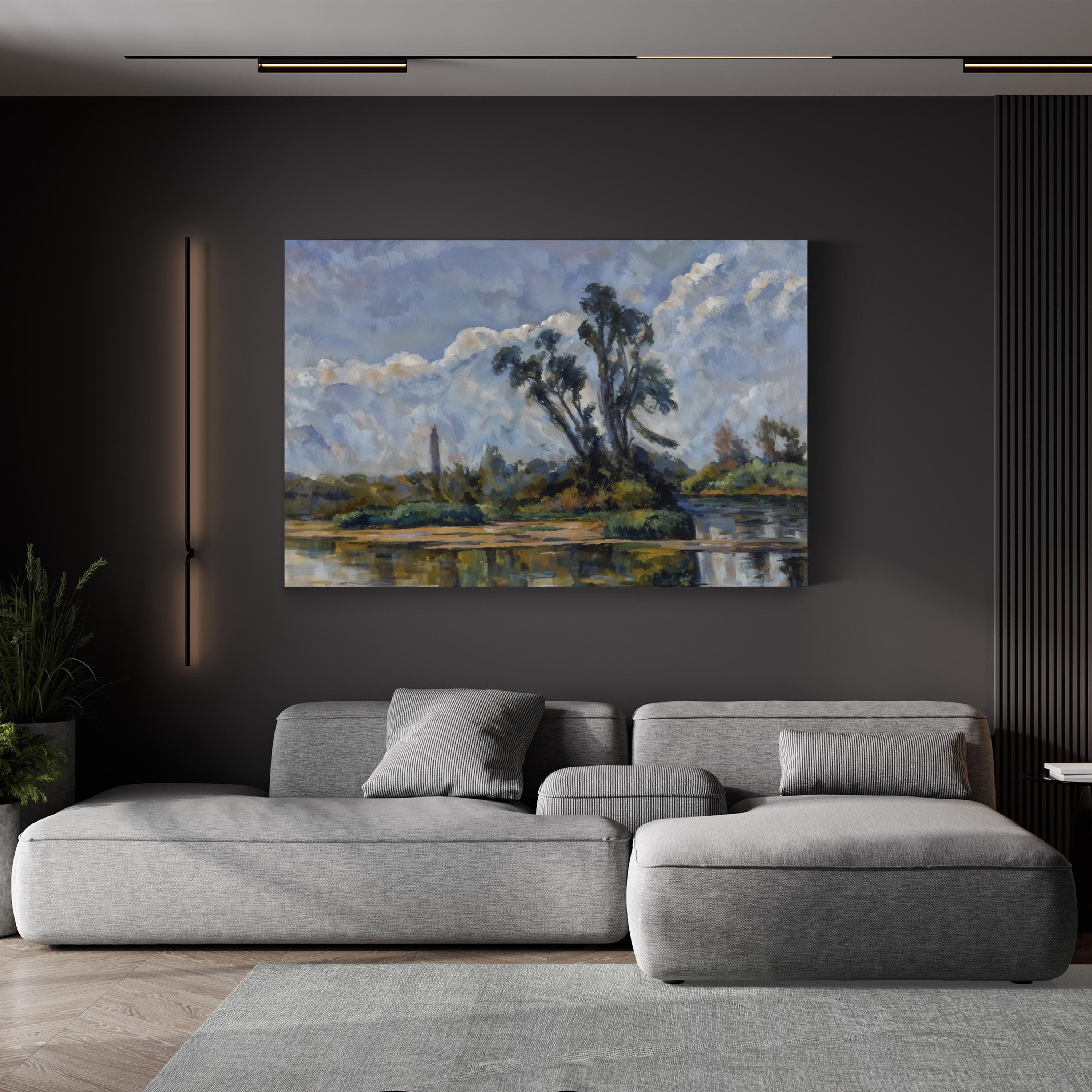 La Rivière Wall Art by Paul Cézanne – Post-Impressionist French River Landscape Canvas Print