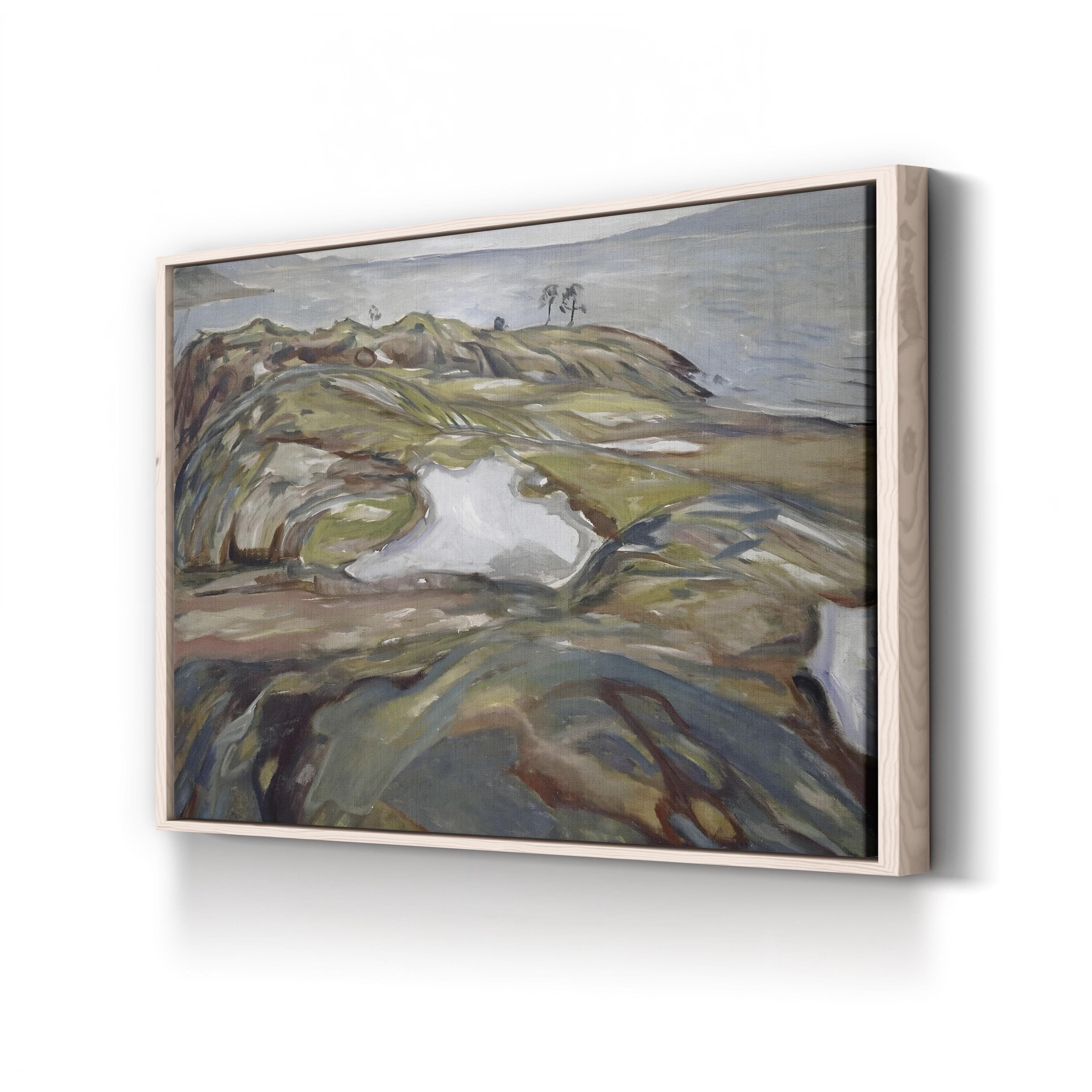 Coastal Landscape by Edvard Munch canvas print in Oak frame