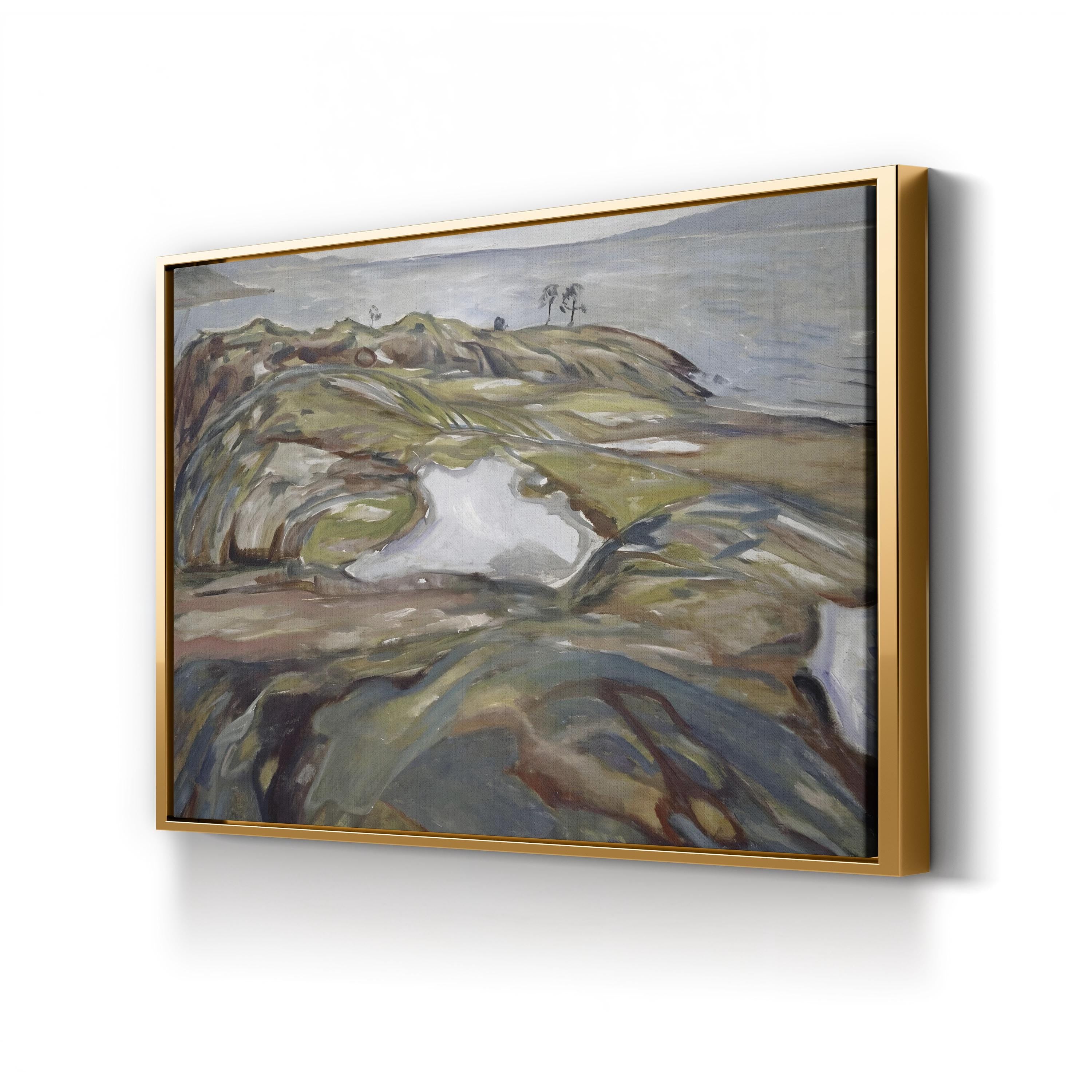Coastal Landscape by Edvard Munch canvas print in Gold frame