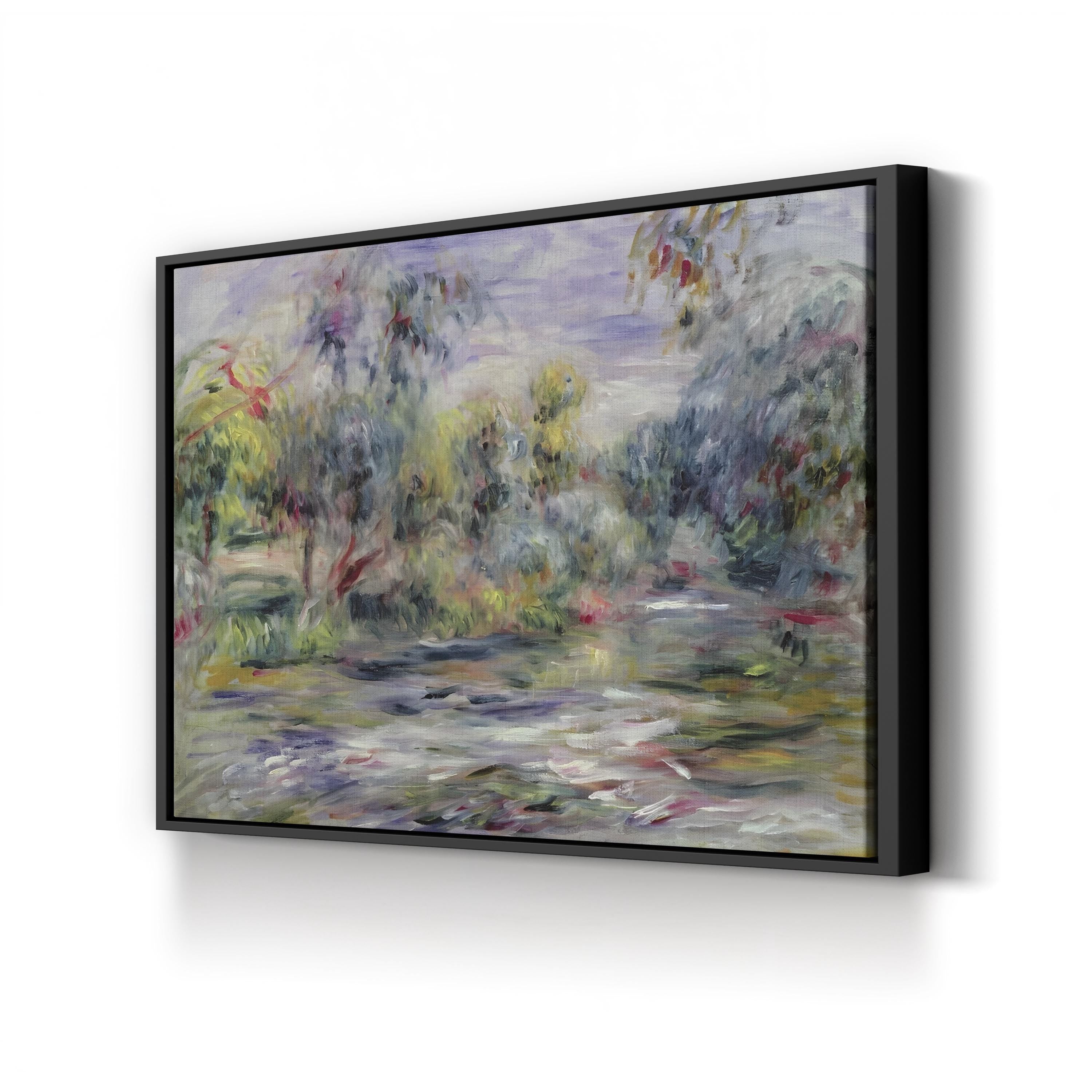 Tranquil Blue River Canvas Print – Serene Nature Landscape Wall Art