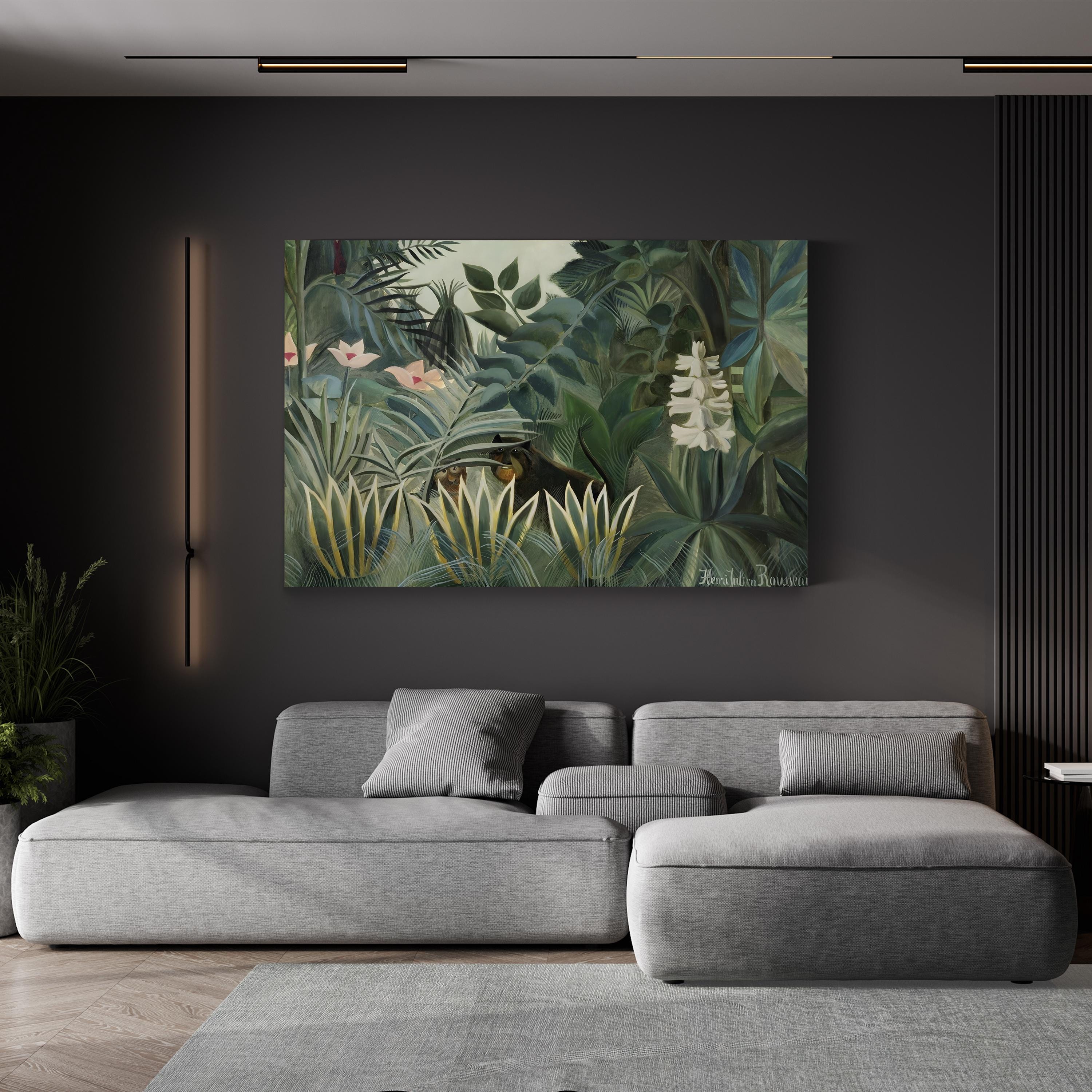 Rousseau’s Jungle III Wall Art by Henri Rousseau – Tropical Botanical Canvas