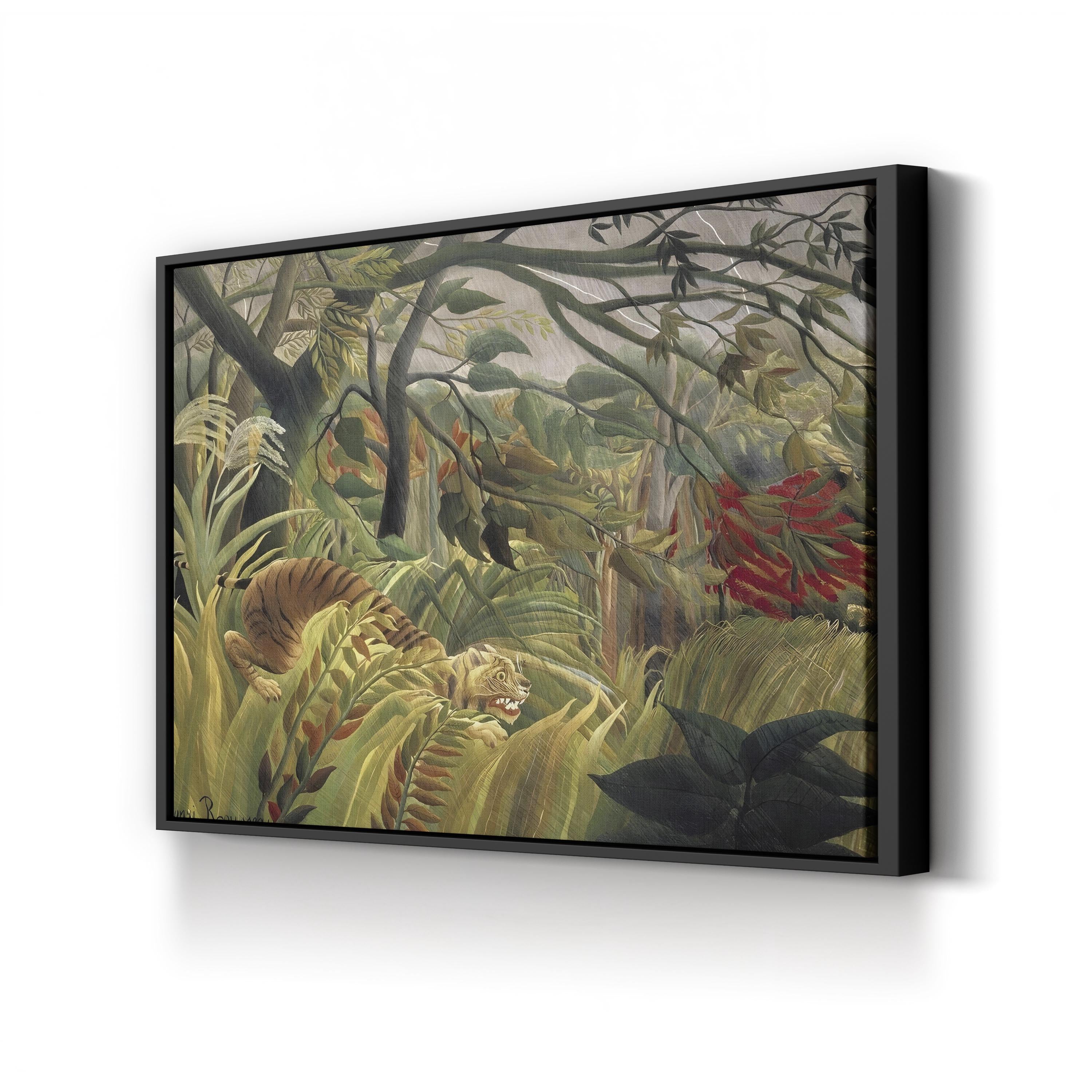 Rousseau’s Jungle V Wall Art by Henri Rousseau – Tropical Naïve Jungle Wildlife Canvas