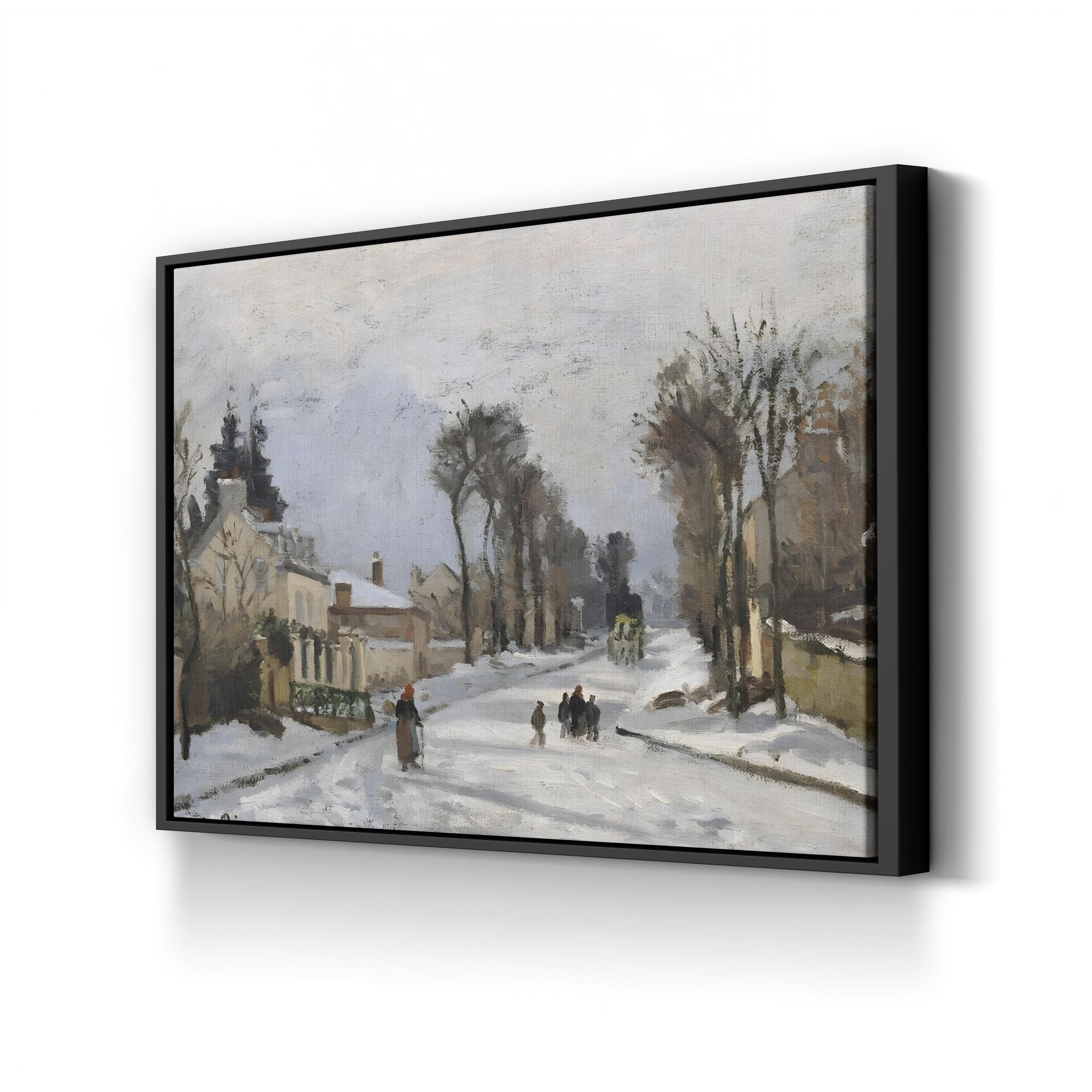 Route to Versailles, Louveciennes (1869) Wall Art by Camille Pissarro – Impressionist French Winter Landscape Canvas Print