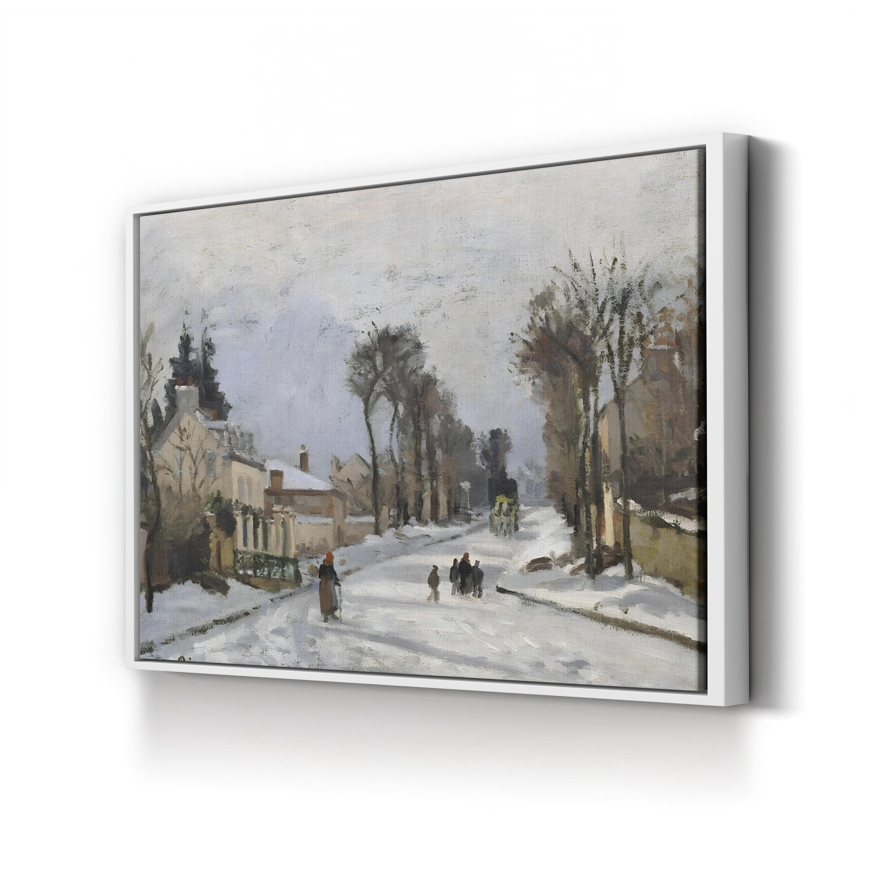 Route to Versailles, Louveciennes (1869) Wall Art by Camille Pissarro – Impressionist French Winter Landscape Canvas Print