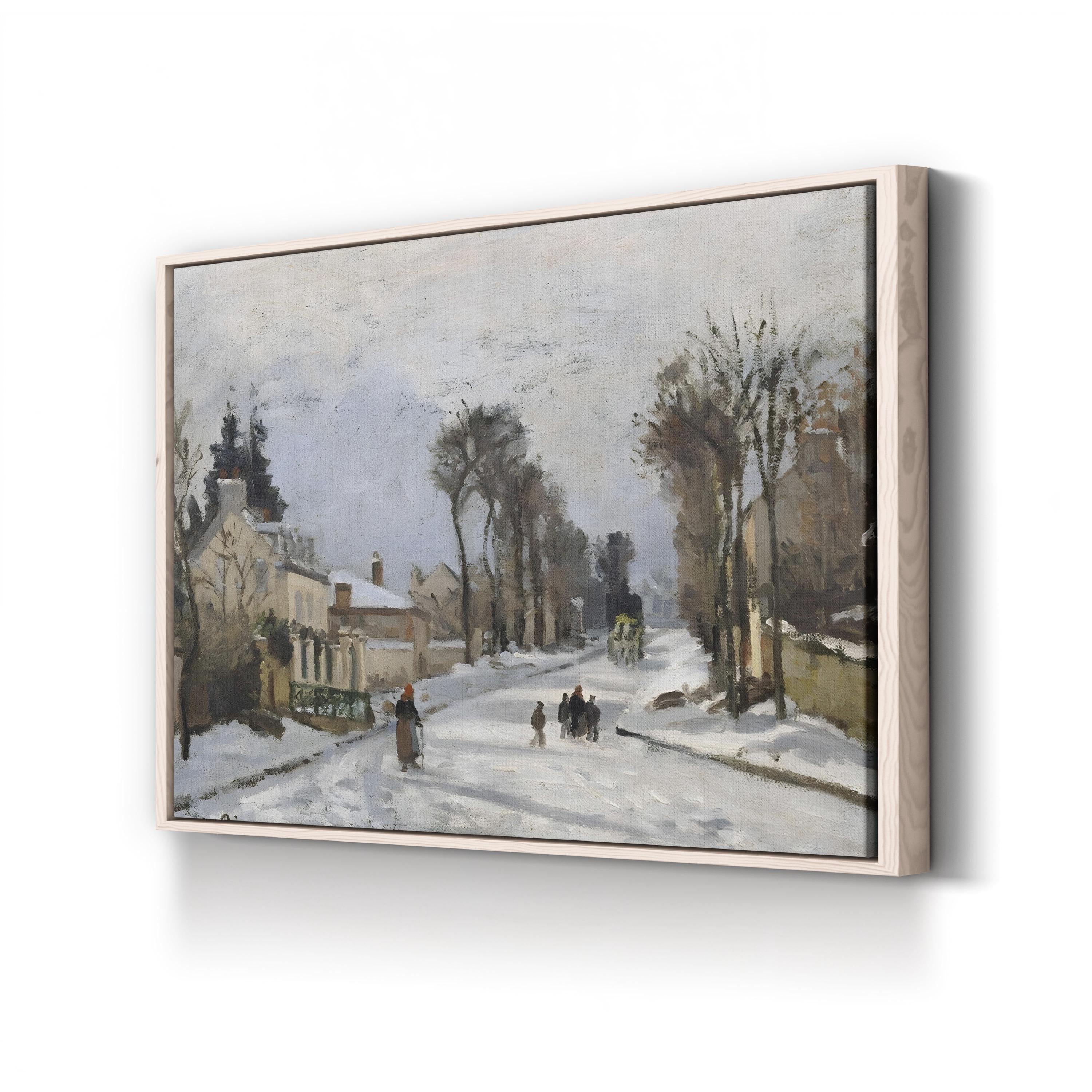 Route to Versailles, Louveciennes (1869) Wall Art by Camille Pissarro – Impressionist French Winter Landscape Canvas Print