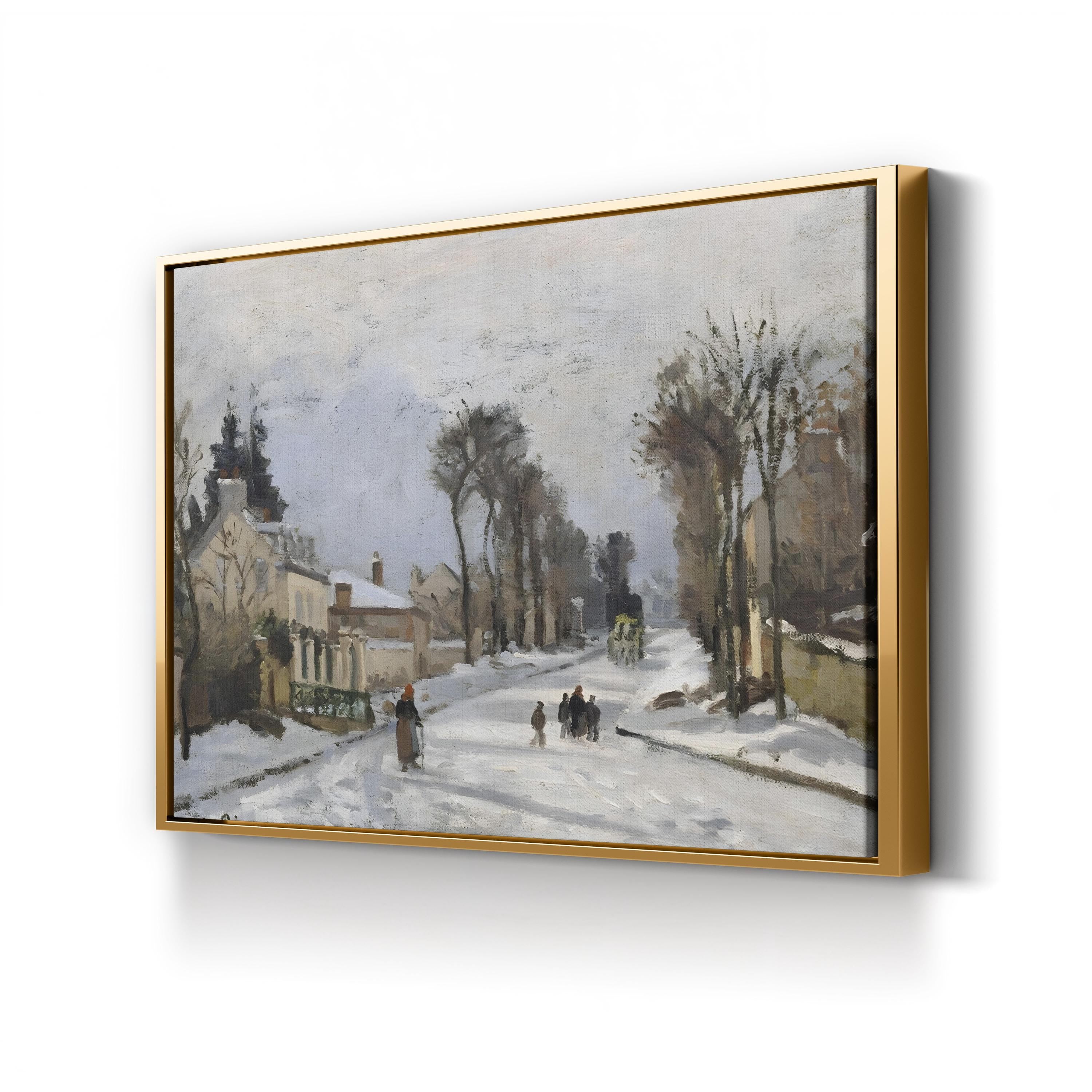 Route to Versailles, Louveciennes (1869) Wall Art by Camille Pissarro – Impressionist French Winter Landscape Canvas Print