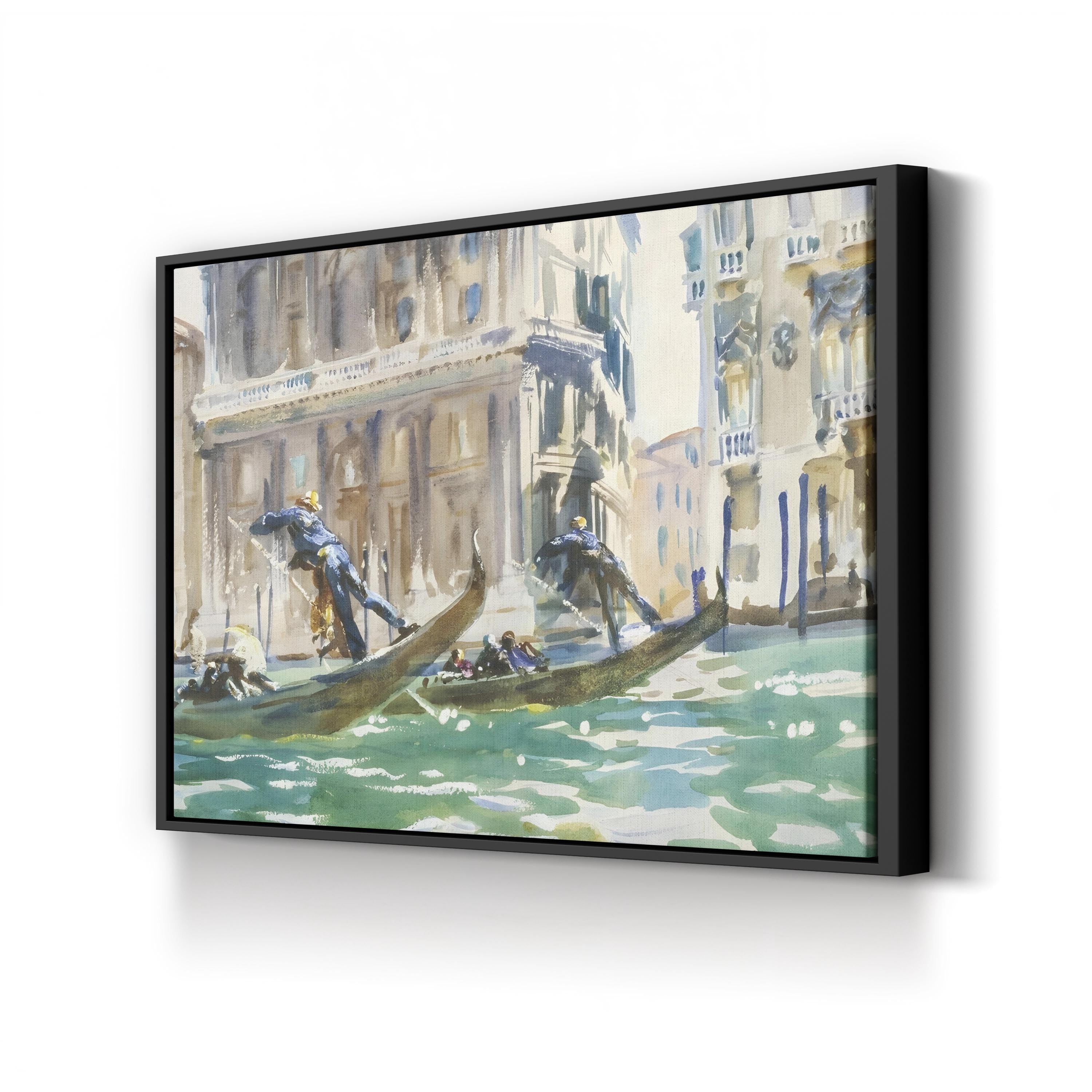 Venetian Canal Canvas Print: Sargent’s Venice Studies II, Italian Landscape Art