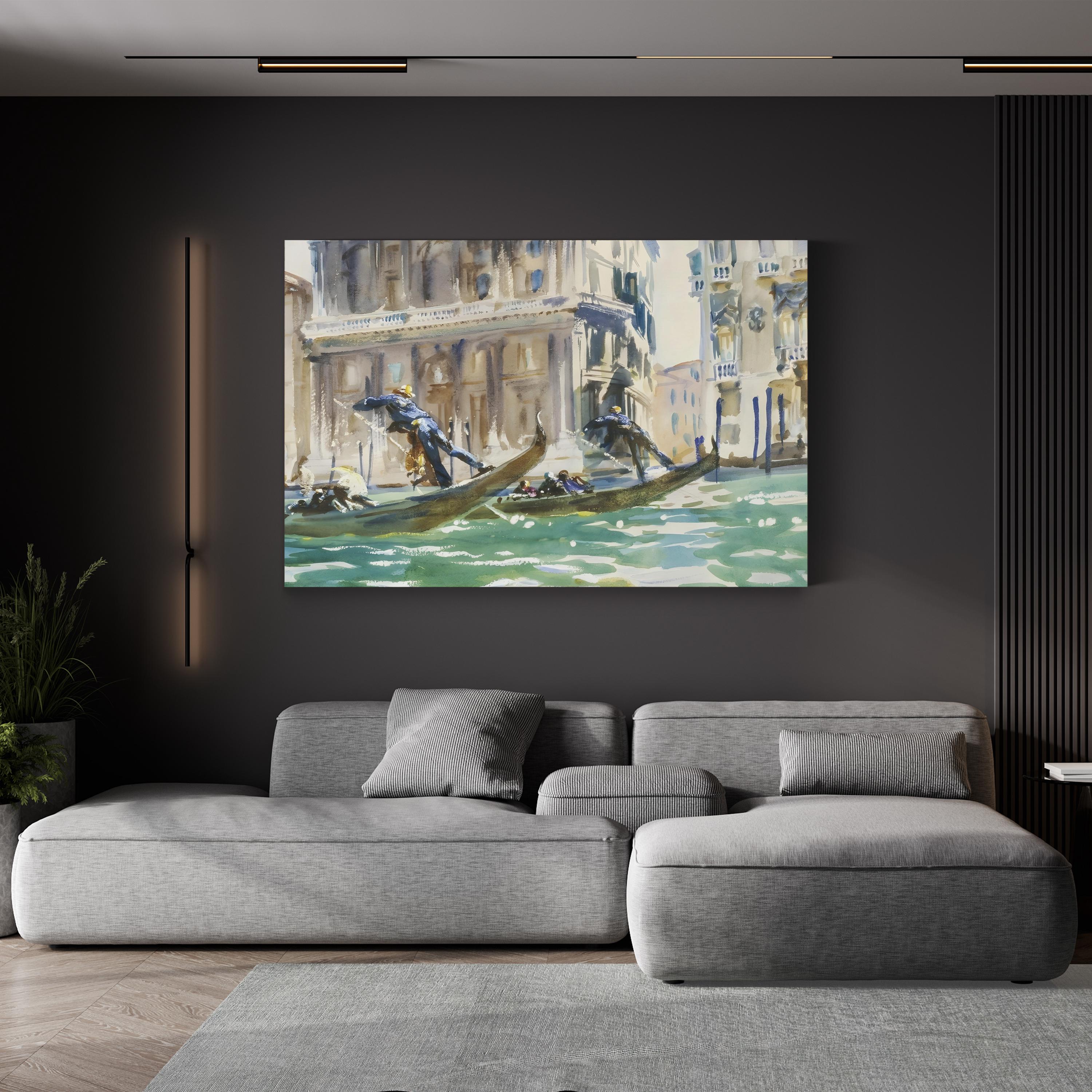 Venetian Canal Canvas Print: Sargent’s Venice Studies II, Italian Landscape Art