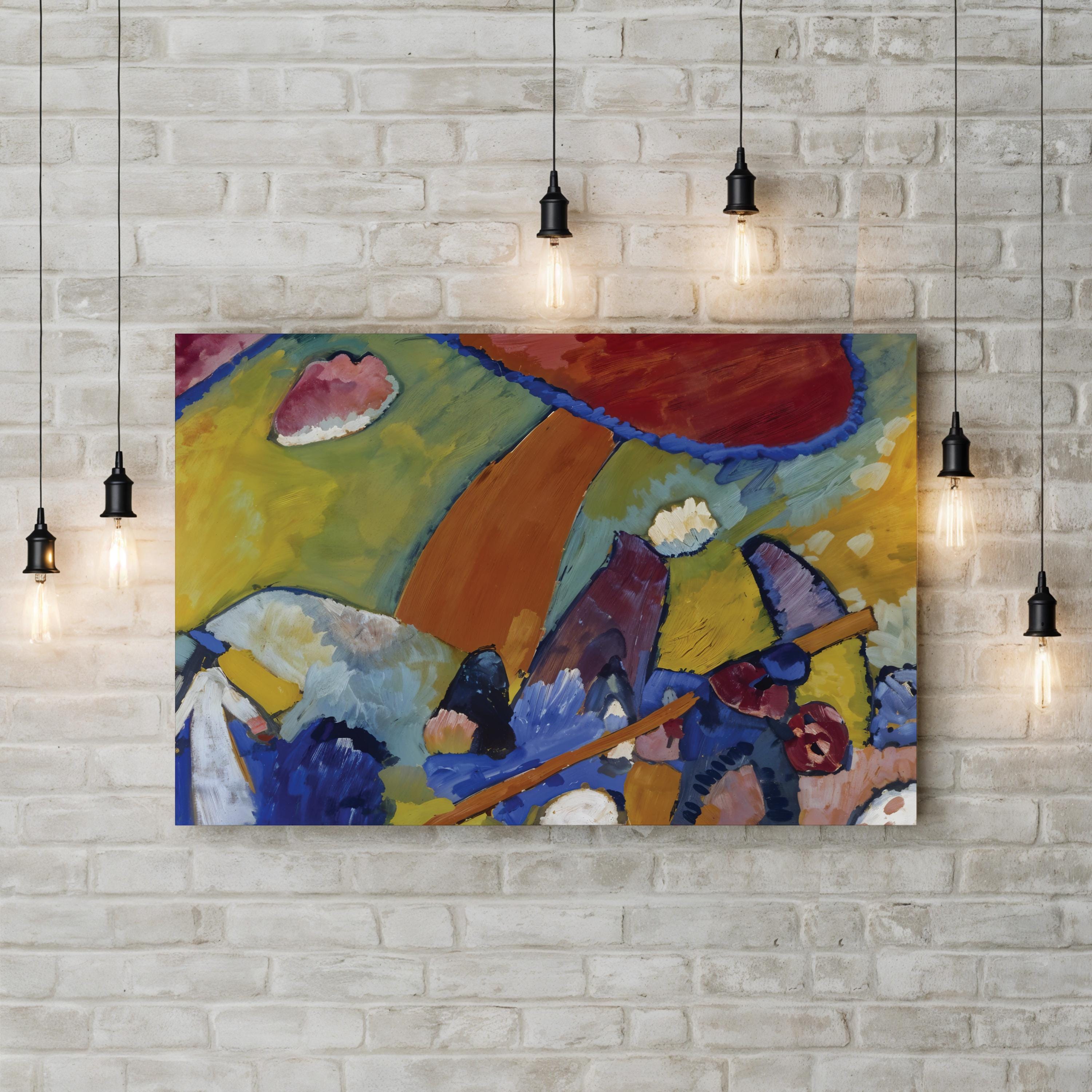 Scene De Plage Wall Art by Wassily Kandinsky | Early Modern Abstract Coastal Composition Canvas Print