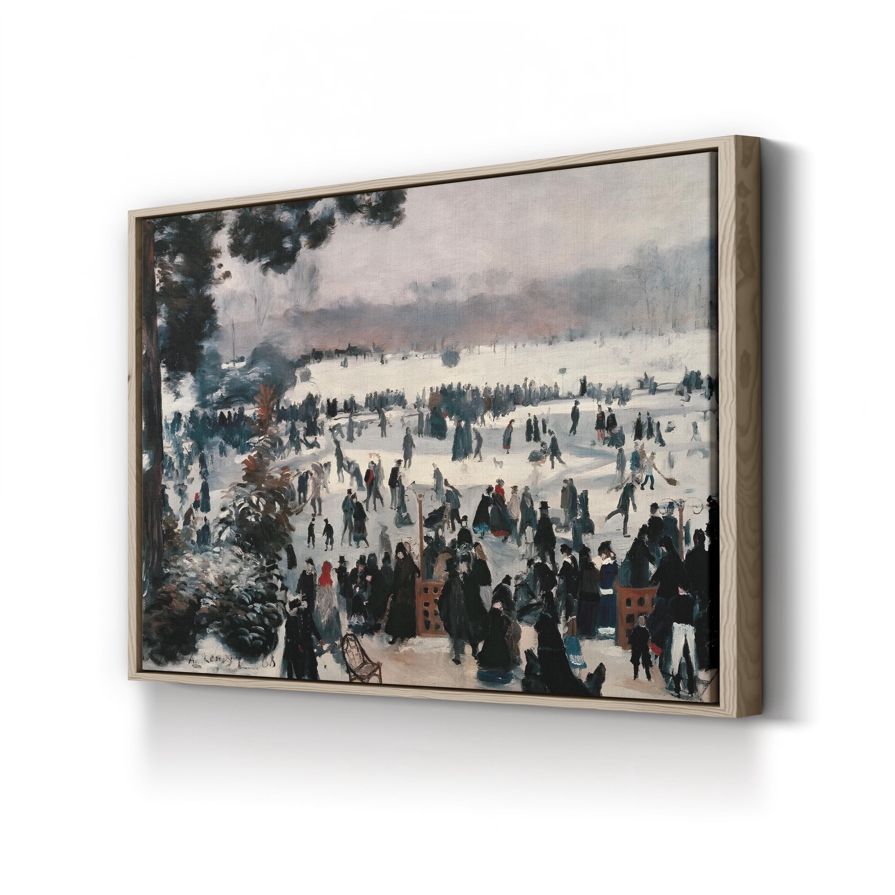Skaters at Bois de Boulogne, 1868 – Period Illustration Wall Art | Parisian Canvas Print