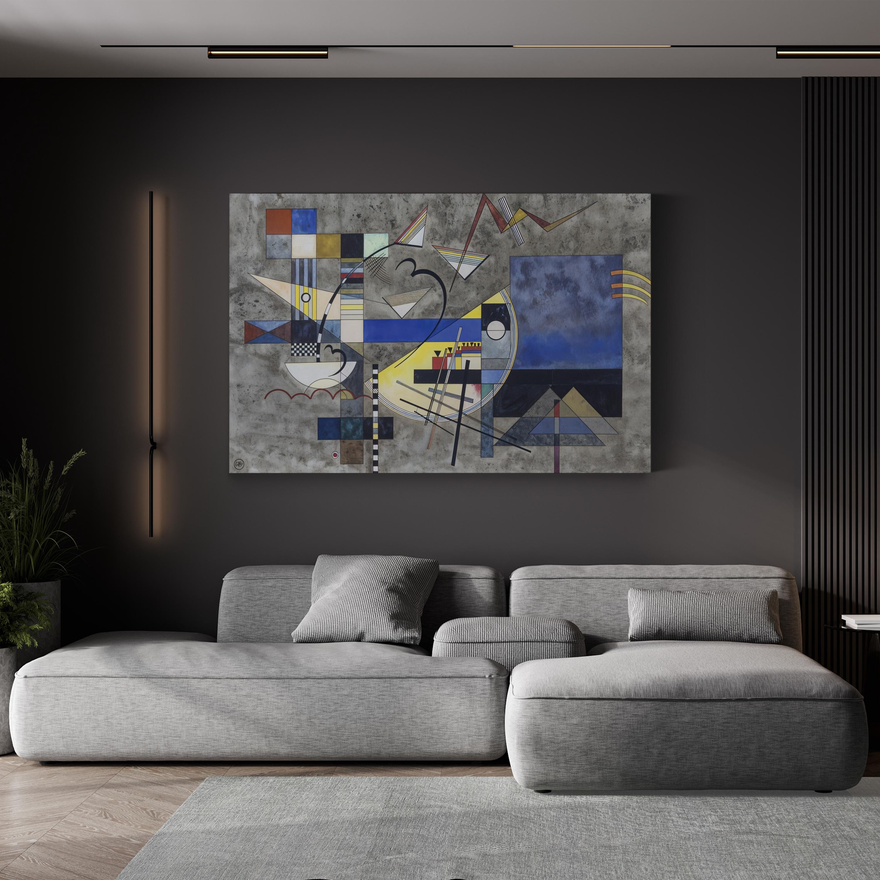 Solid III, 1925 Geometric Abstract Canvas Print – Wassily Kandinsky Bauhaus Modern Art
