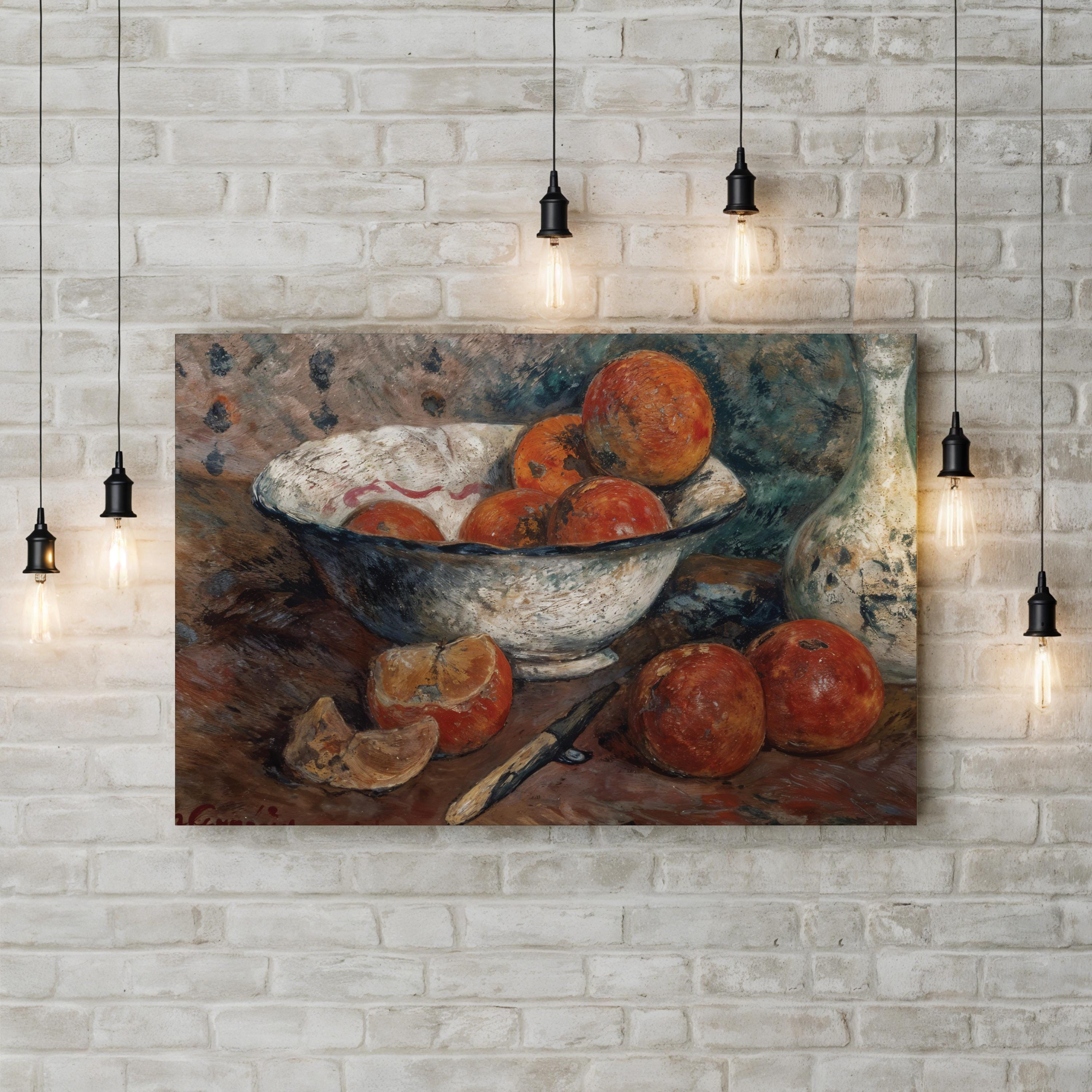 Still Life with Oranges – Period Illustration Wall Art | Kitchen Canvas Print