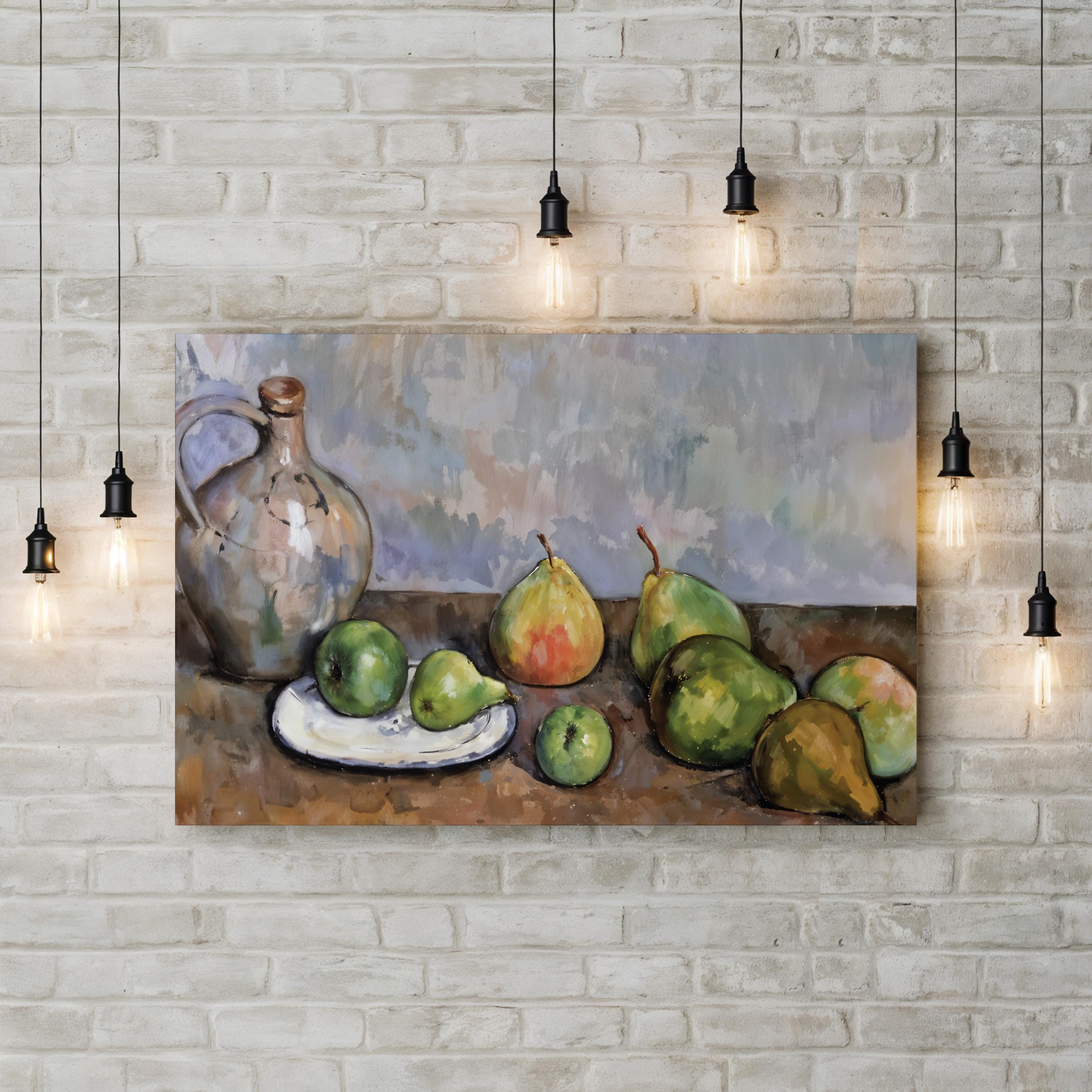 Still Life With Pitcher And Fruit, 1885–87 Wall Art by Paul Cézanne