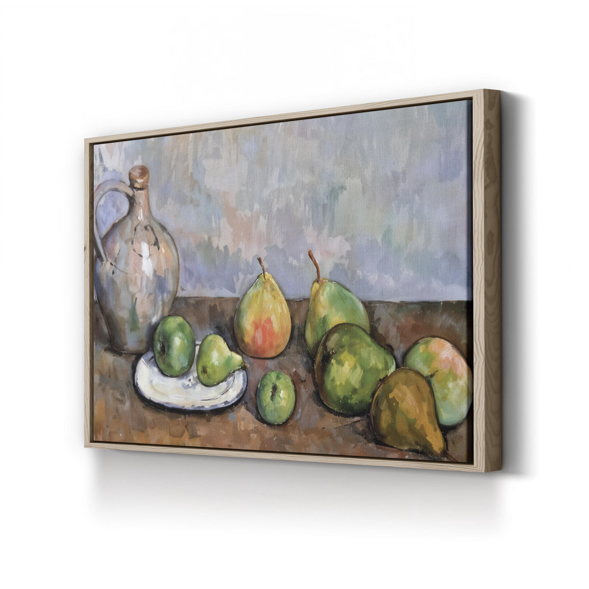 Still Life with Pitcher and Fruit by Paul Cézanne canvas print in oak frame