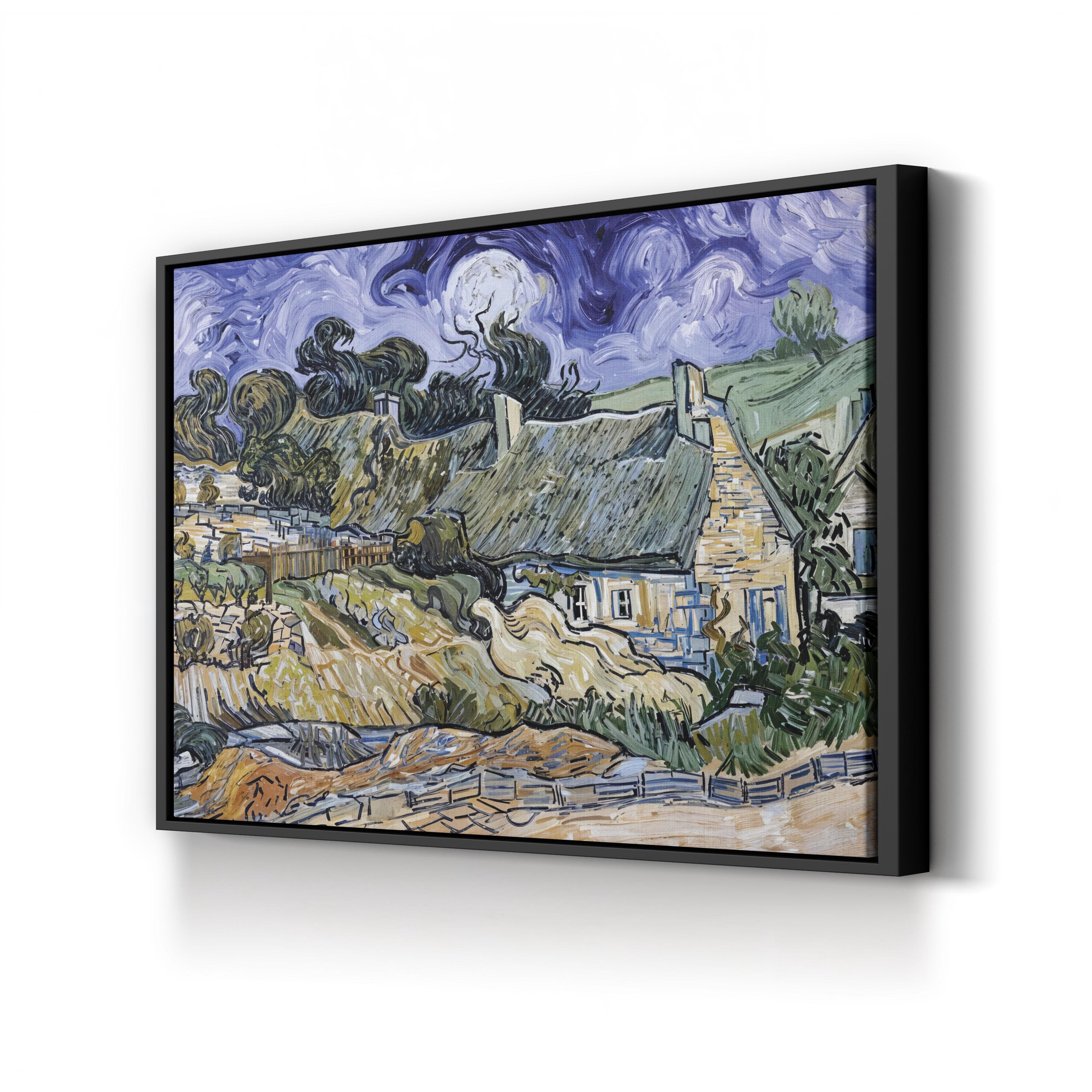 Thatched Cottages at Auvers-sur-Oise (1890) by Vincent van Gogh – 19th Century Vintage Canvas Wall Art