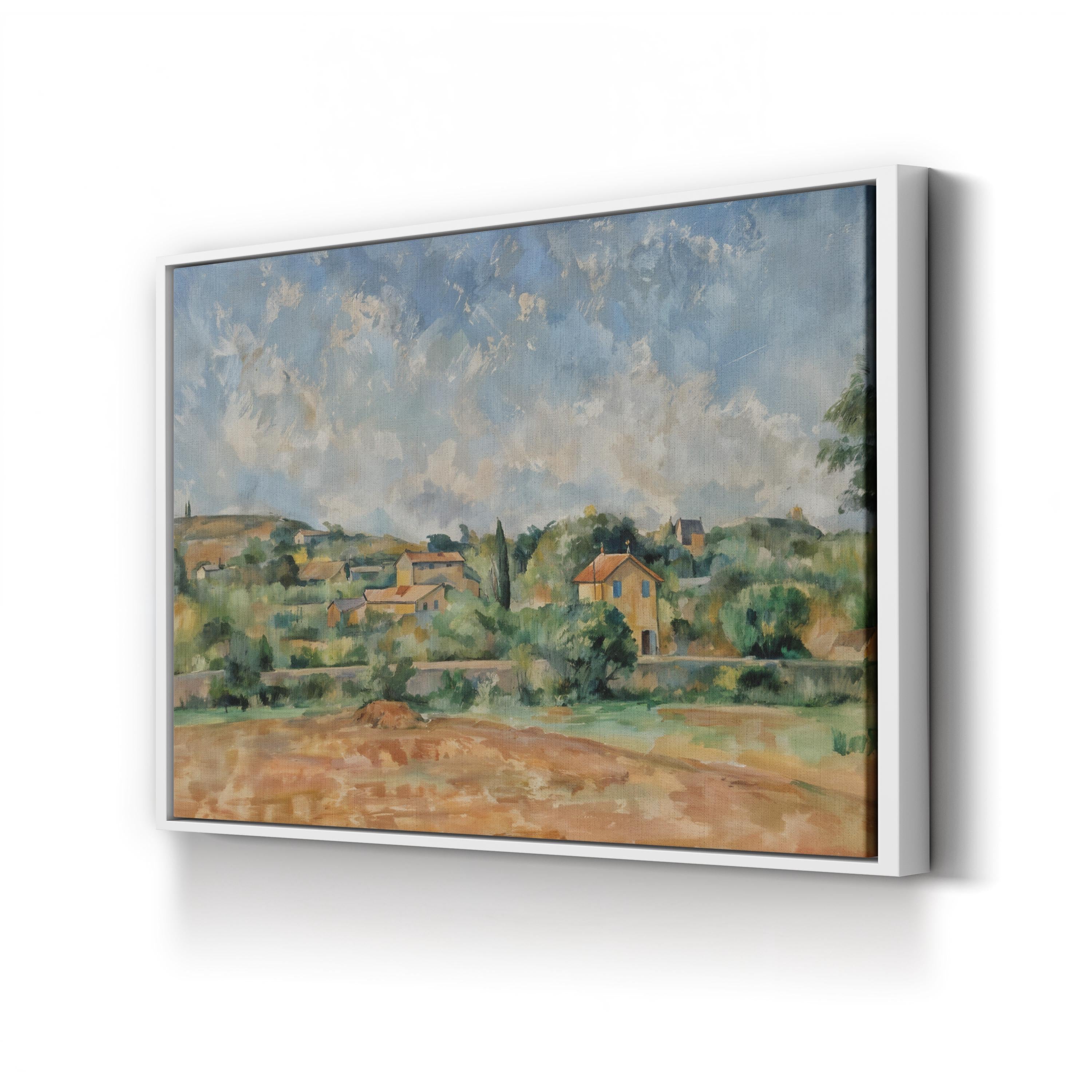 The Bellevue Plain (The Red Earth), 1890–1892 by Paul Cézanne – Vintage Framed Landscape Canvas Art
