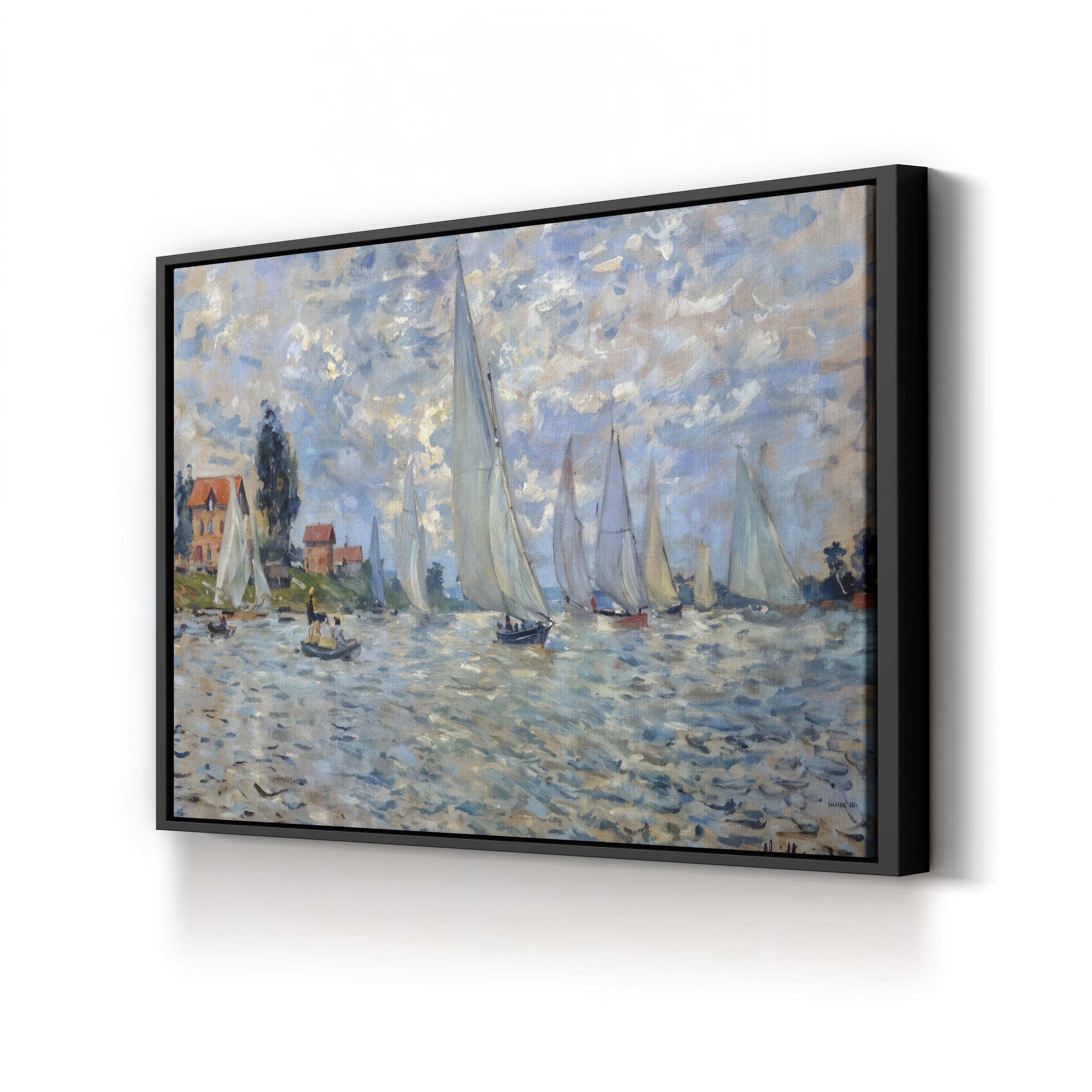 The Boats or Regatta at Argenteuil Wall Art by Claude Monet – Impressionist Nautical Seascape Canvas