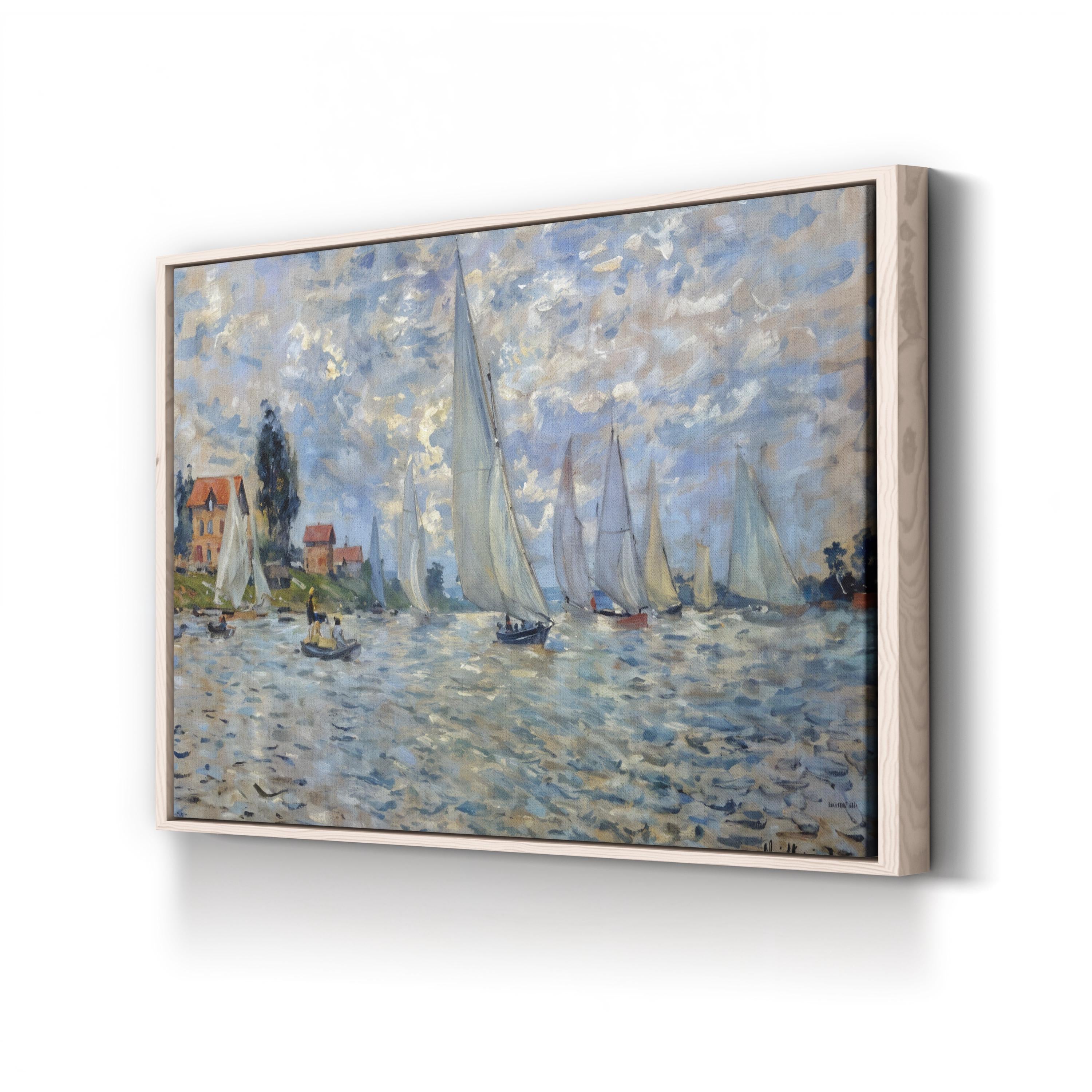 The Boats or Regatta at Argenteuil Wall Art by Claude Monet – Impressionist Nautical Seascape Canvas