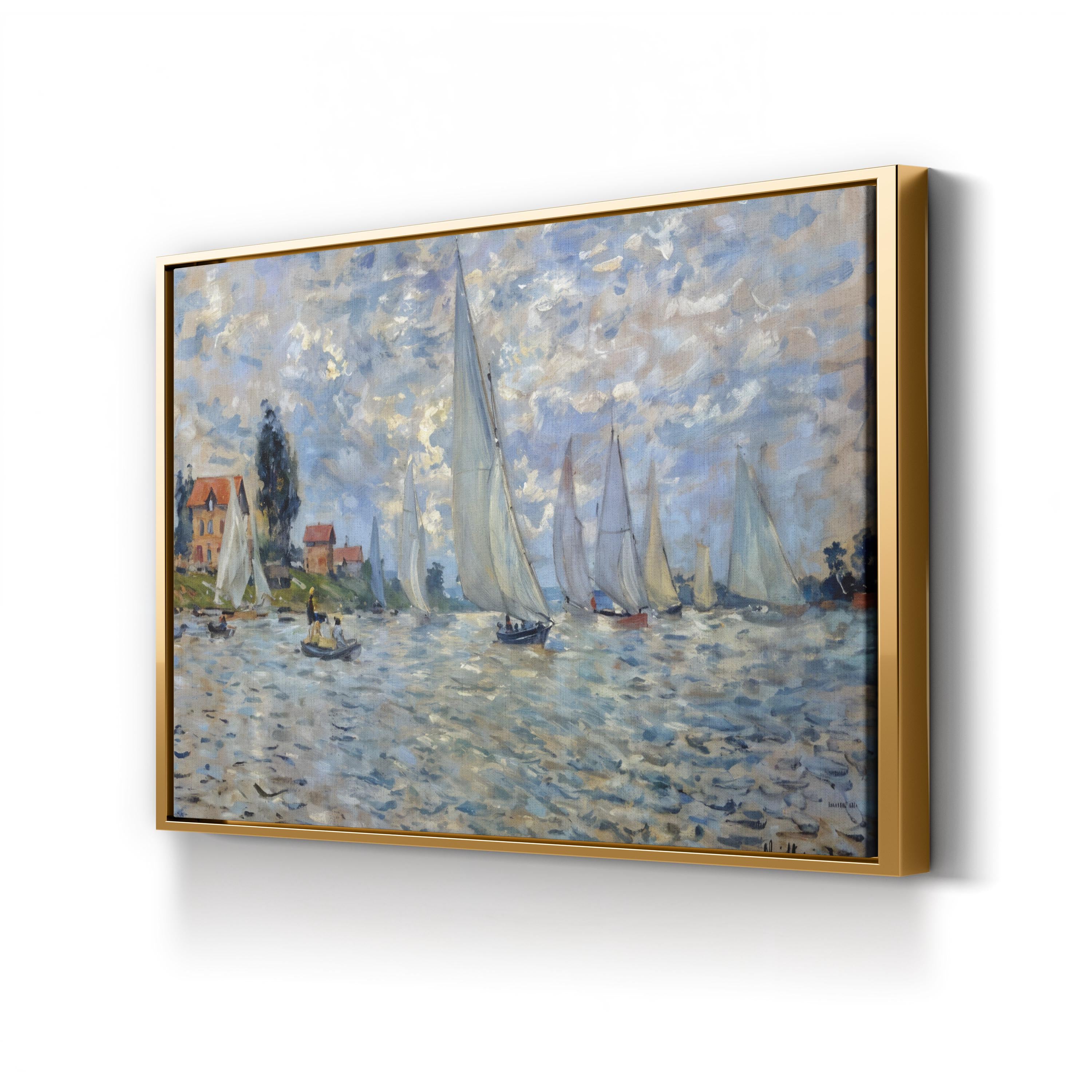 The Boats or Regatta at Argenteuil Wall Art by Claude Monet – Impressionist Nautical Seascape Canvas